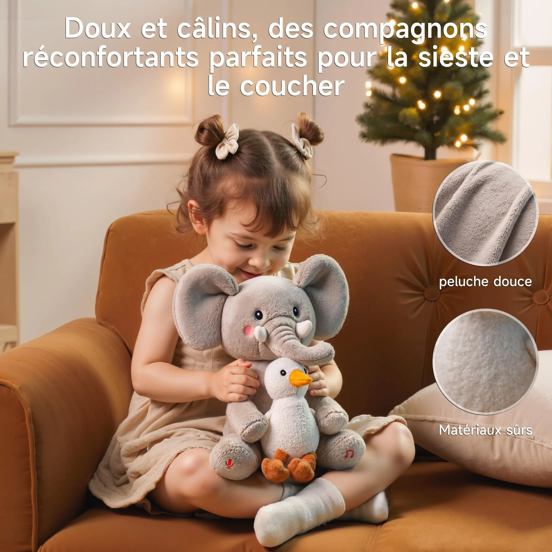 Peluche Animal Dansante et Repetante pour Bebe, Jouet Musical Interactif avec Enregistrement, Elephant Parlant, Jeux Animaux avec 6 Chansons
