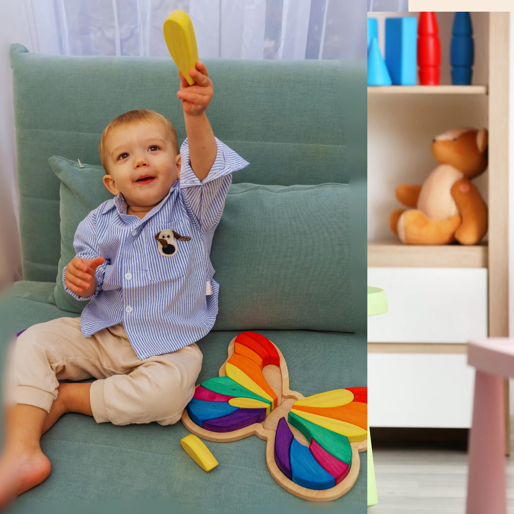 Puzzle en bois papillon 3+ ans - Jouet éducatif pour enfant, développement de la motricité fine