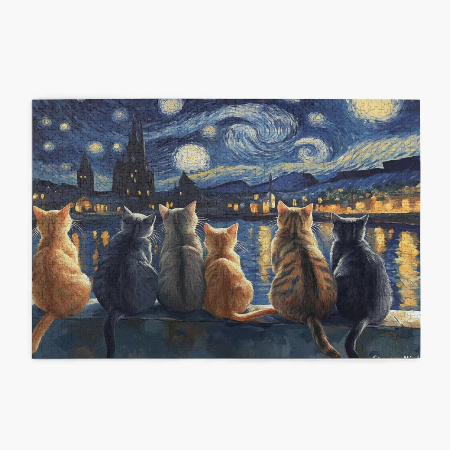 Puzzle 2000 Pièces Adultes Chat 100x70cm Puzzle Adulte 2000 Pièces, Jigsaw Classiques Débutante Jeu de Patience, Décoration de Pâques Unique, Classiques Décoration Intérieure Cadeau Ciel étoilé p-665