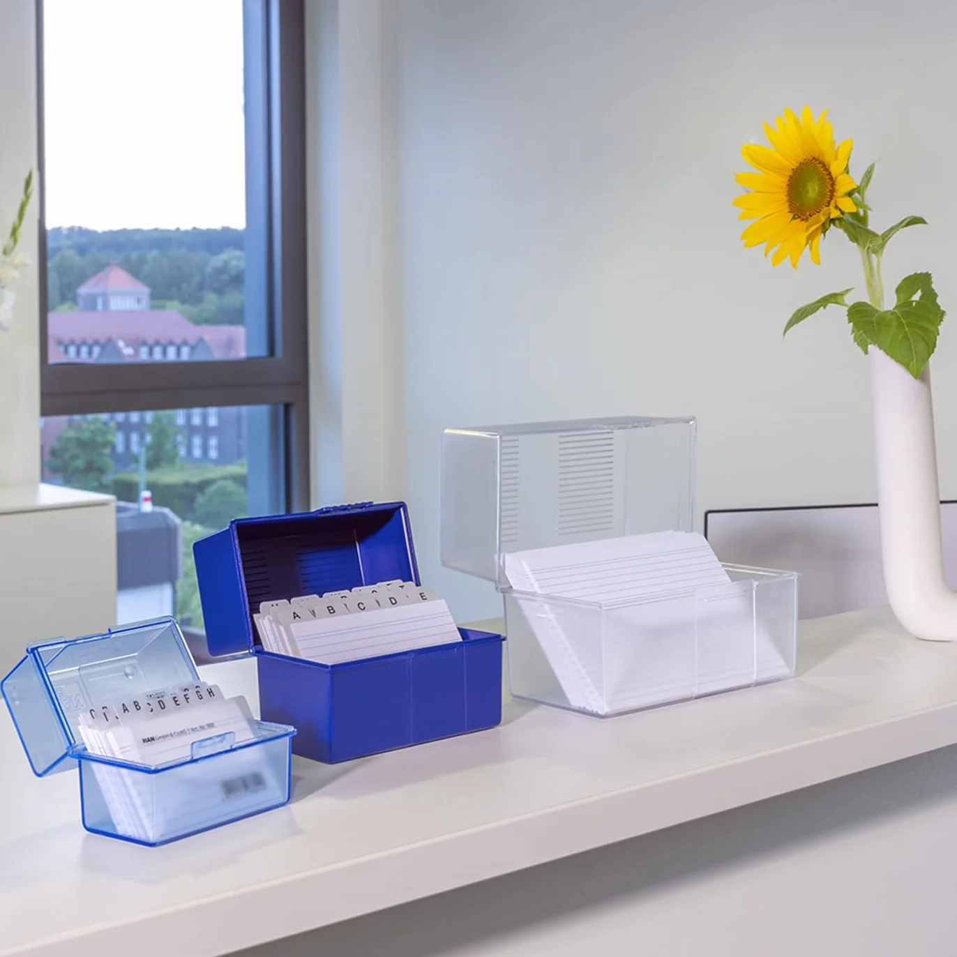 HAN Boîte à fiches plastique 450 fiches A5 228 x 171 x 102 mm Bleu