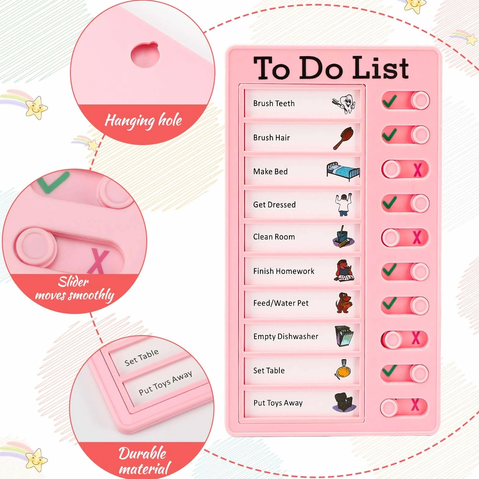 Litimkat Lot de 4 Tableau Memo Checklist avec 10 Papiers Effaçables à Sec