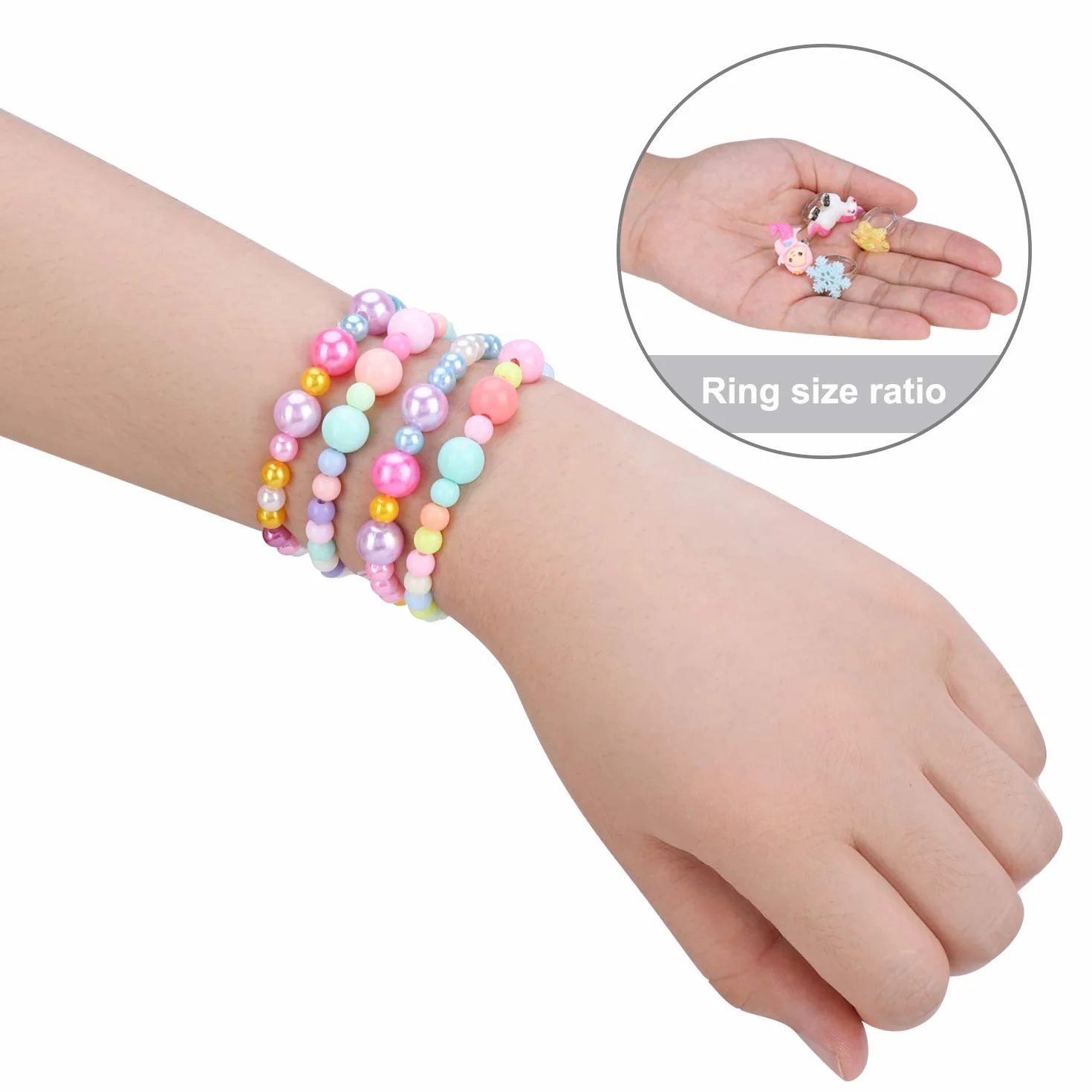 Bagues Boucles d'oreilles clip Bracelet 30 pièces Licorne sirène papillon Princess bijoux set fête Accessoire