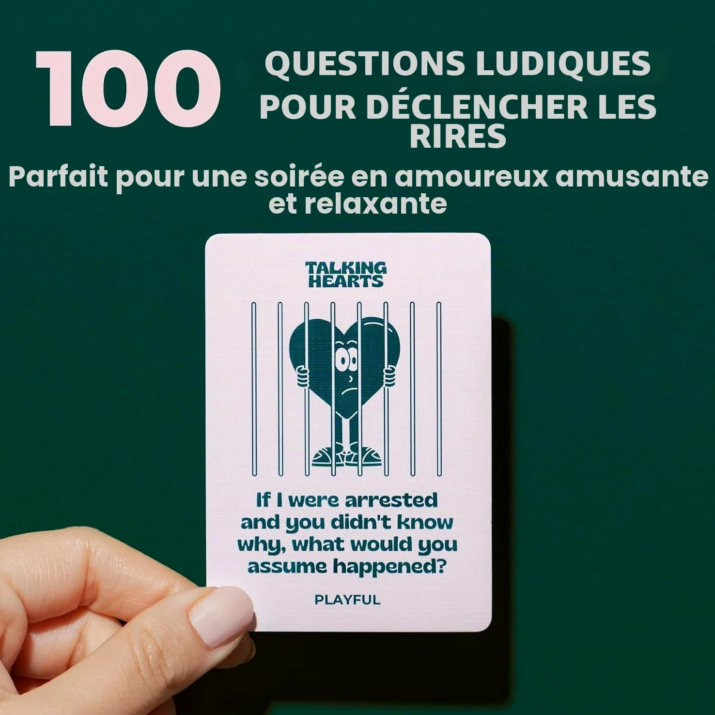 Talking Hearts Carte de conversation – Jeu de cartes pour couple pour rendez-vous amoureux et aventures de voyage | Excellent cadeau pour les couples – 200 questions