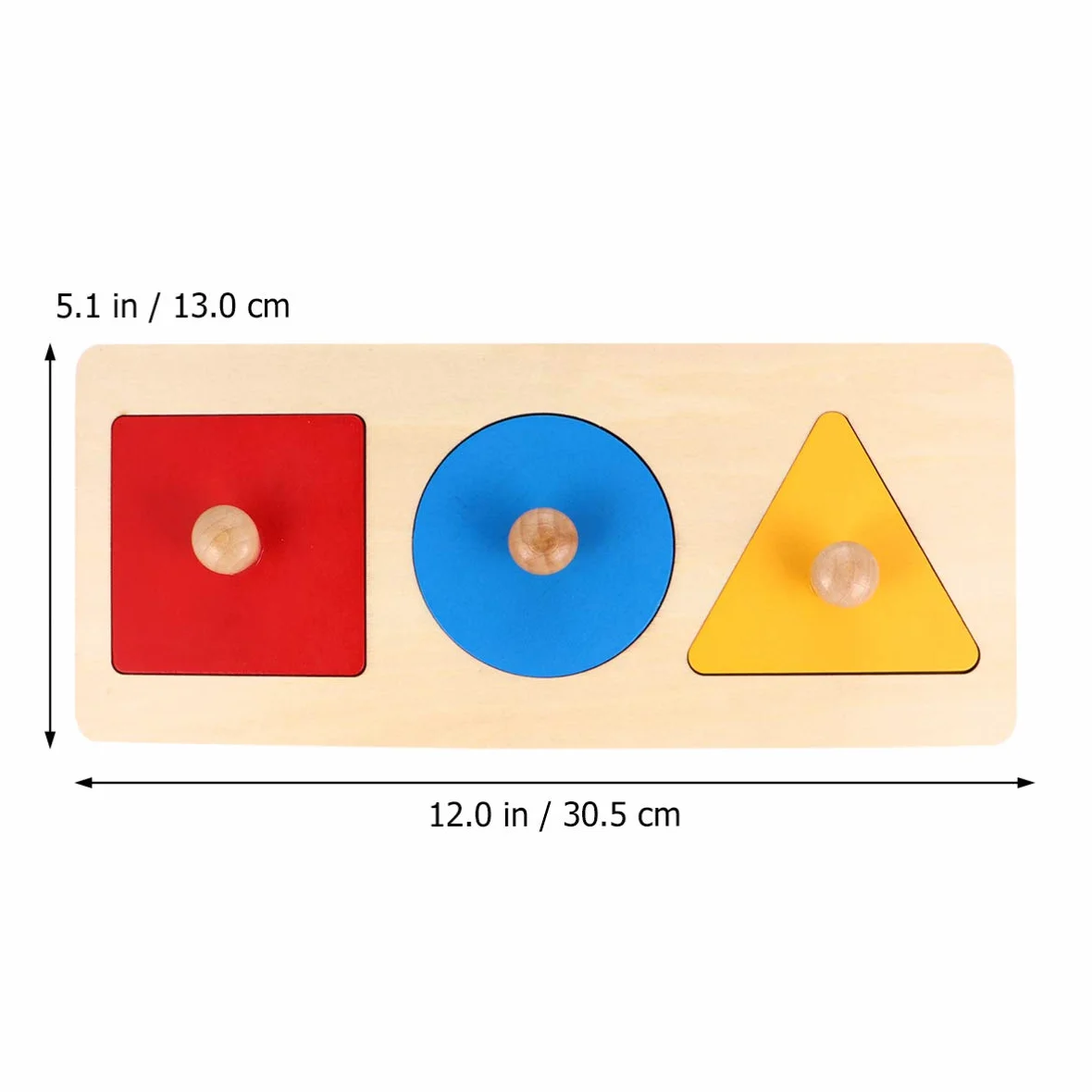 Montessori Puzzle géométrique à emboîter Jouet en bois 30,5 x 10,9 x 3,5 cm Jouet éducatif développement précoce