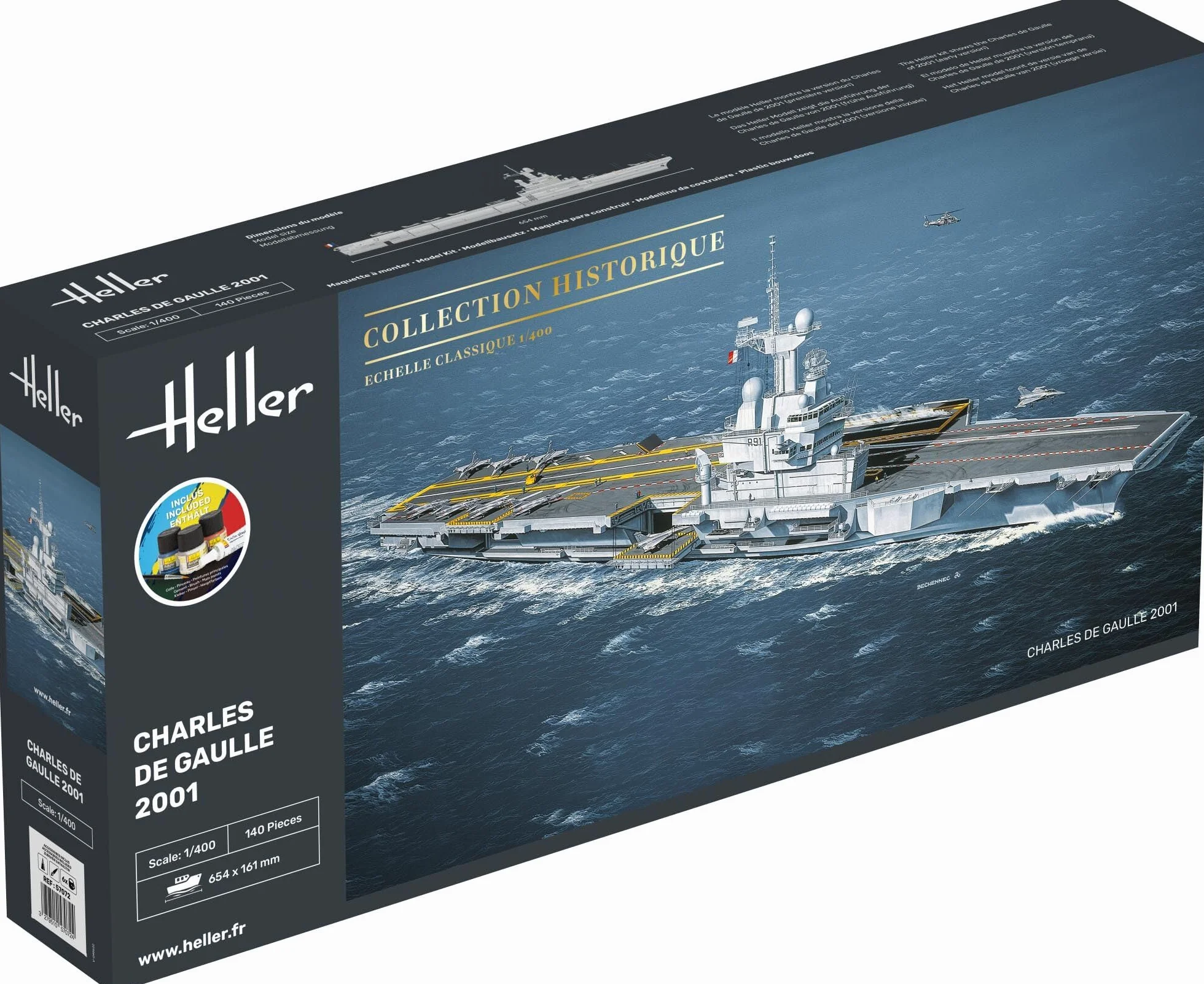 Heller Joustra Maquette bateau Porte Avions Charles De Gaulle Starter Kit
