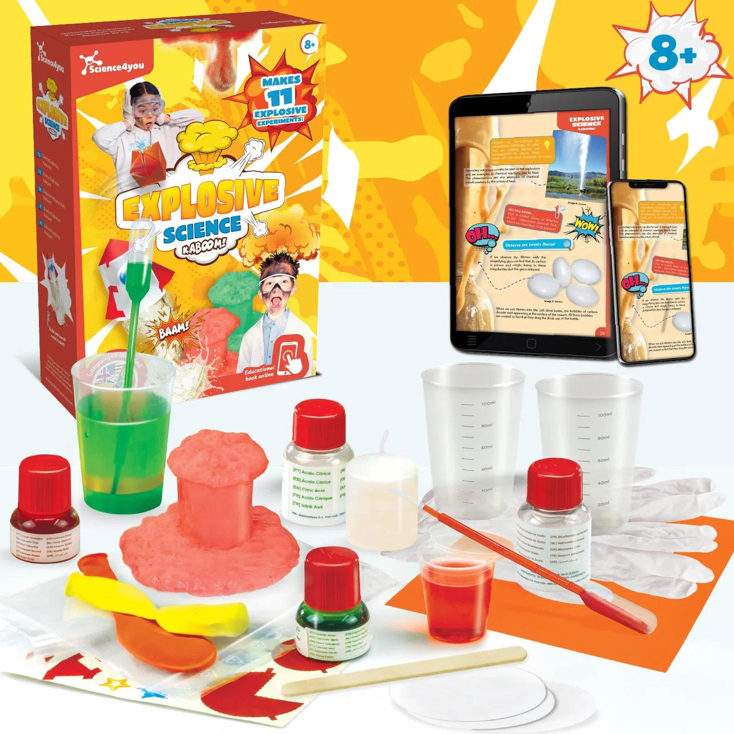 Science4you Expériences Explosives pour Enfants – Fusée à Eau, Bombe Pétillante, Jouets Éducatifs 8 9 10+