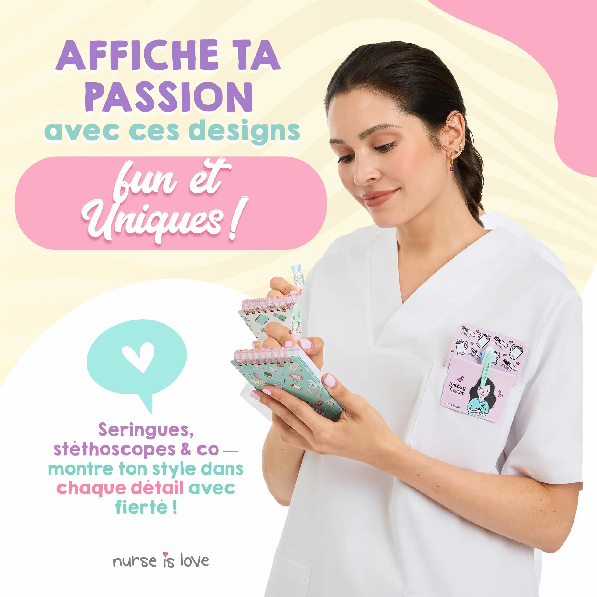 Petit Carnet De Notes Spirale A7 Pour Infirmiere & Aide Soignante - Cadeau Médecins UNICORNS