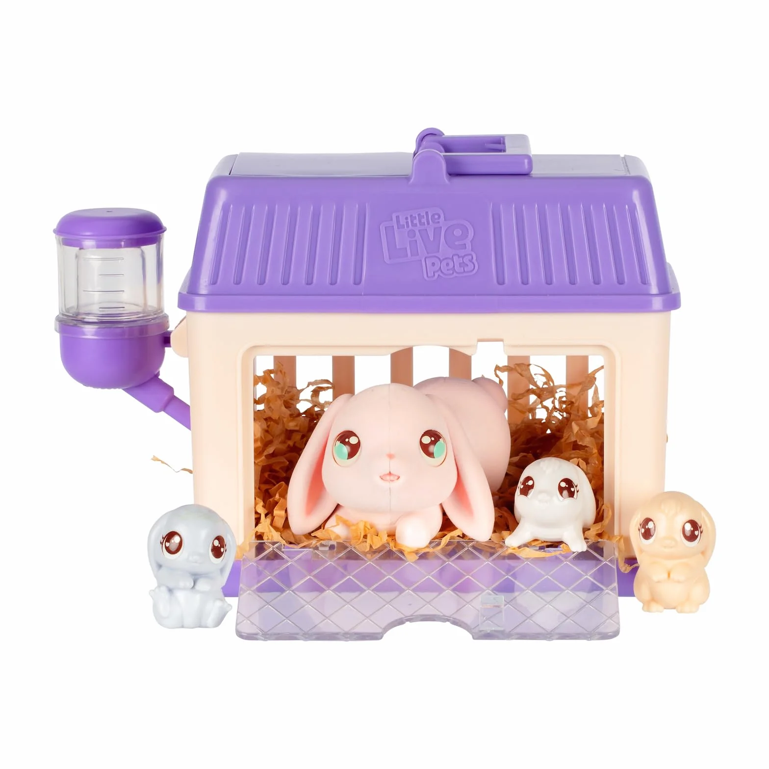 Little Live Pets Mama Surprise P'tits Lapins, Prends Soin de la Maman Lapin dans Son clapier pour découvrir 2, 3 ou 4 bébés