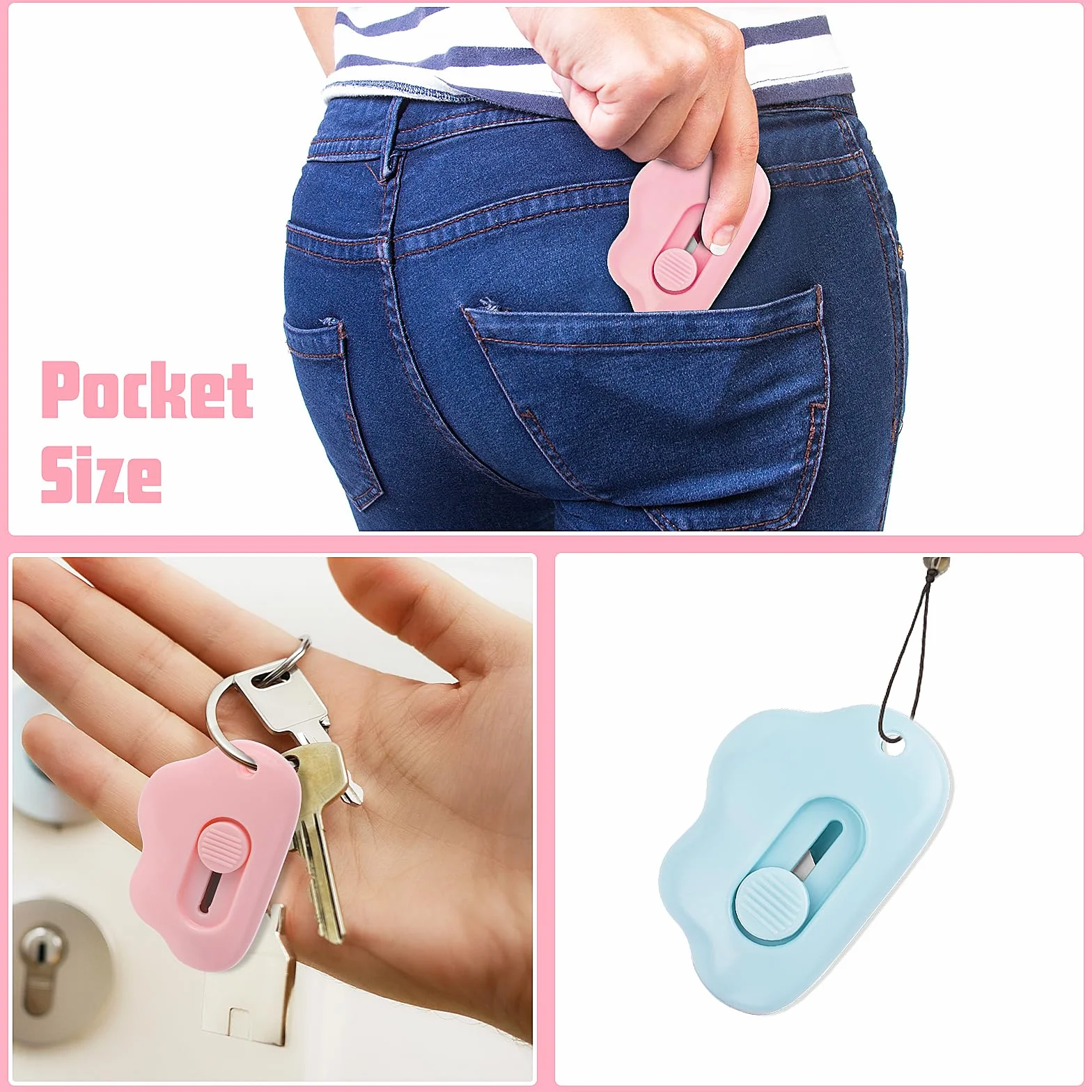 Ouligay 6 Pièces Couteau utilitaire rétractable Coupe-boîte de sécurité Ouvre-lettres