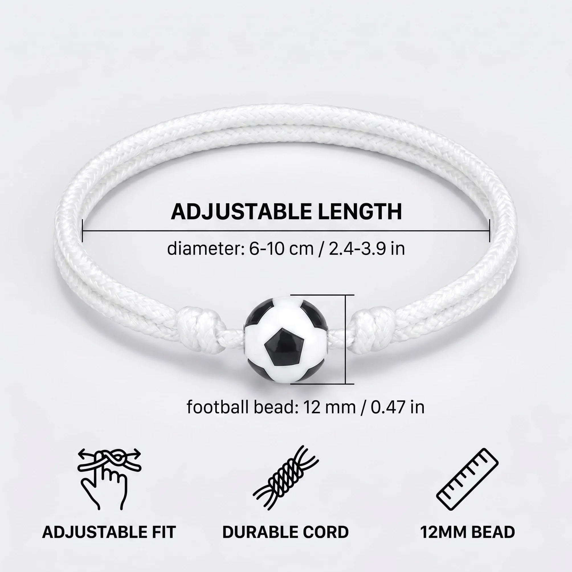 Ensemble de 15 Bracelets de Football Ajustables, Bracelets d'Amitié (3 Couleurs)