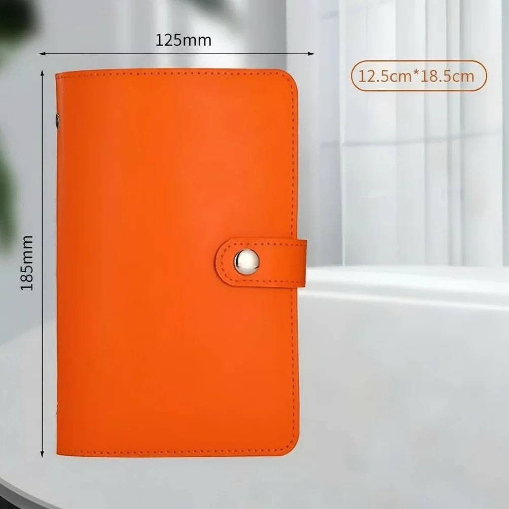 Lot de 100 enveloppes pour défi d'économie d'argent, carnet A5 utilisable des deux côtés, classeur avec boucle magnétique (orange)