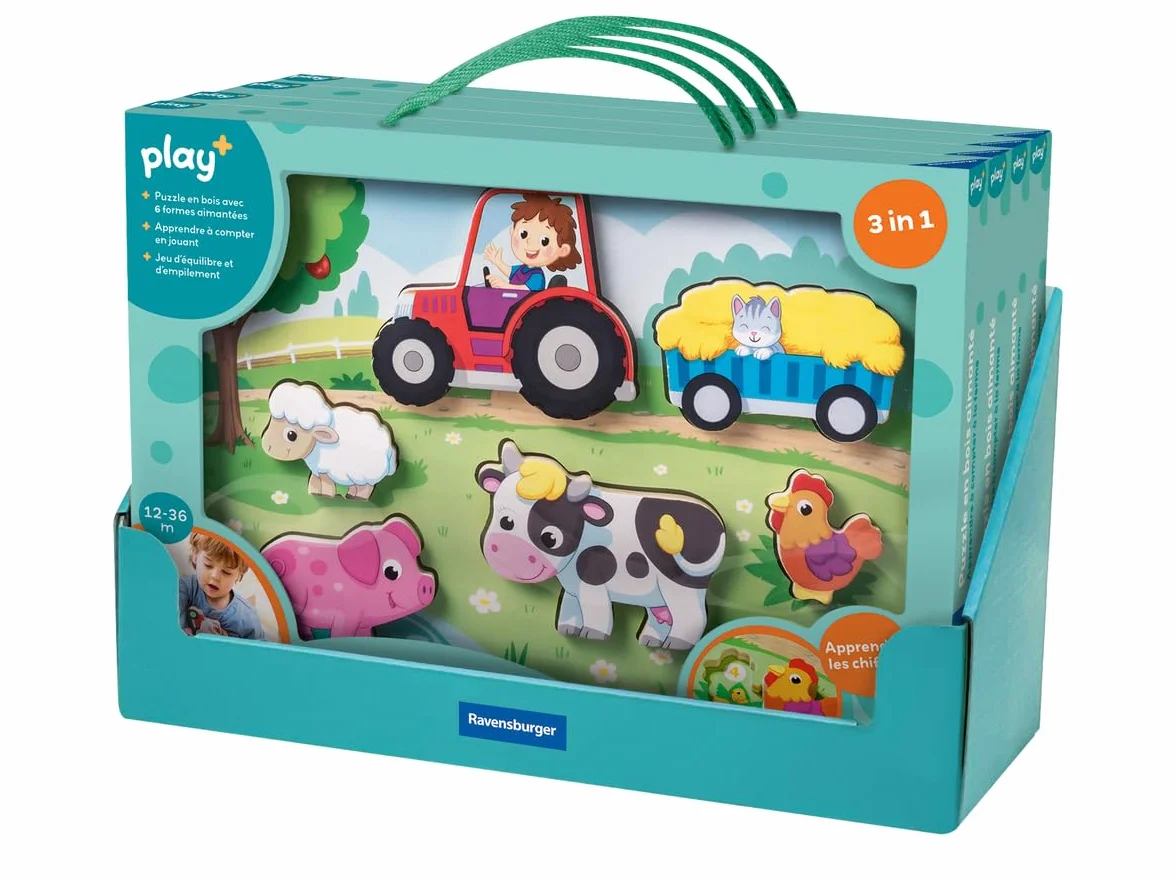 Ravensburger Puzzle en Bois aimanté A la Ferme Jouet bébé dès 1 an