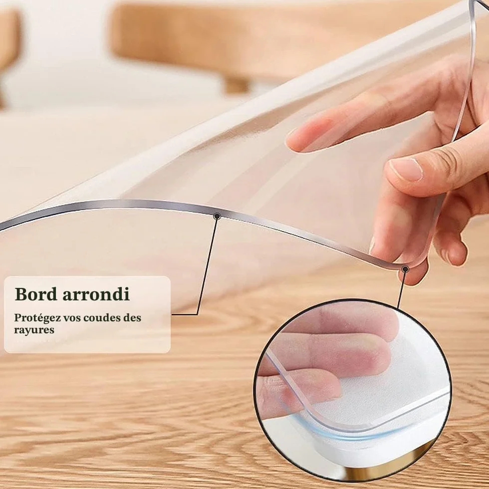 Tapis de Bureau Transparent 60x30cm PVC Antidérapant Sous-main Bureau