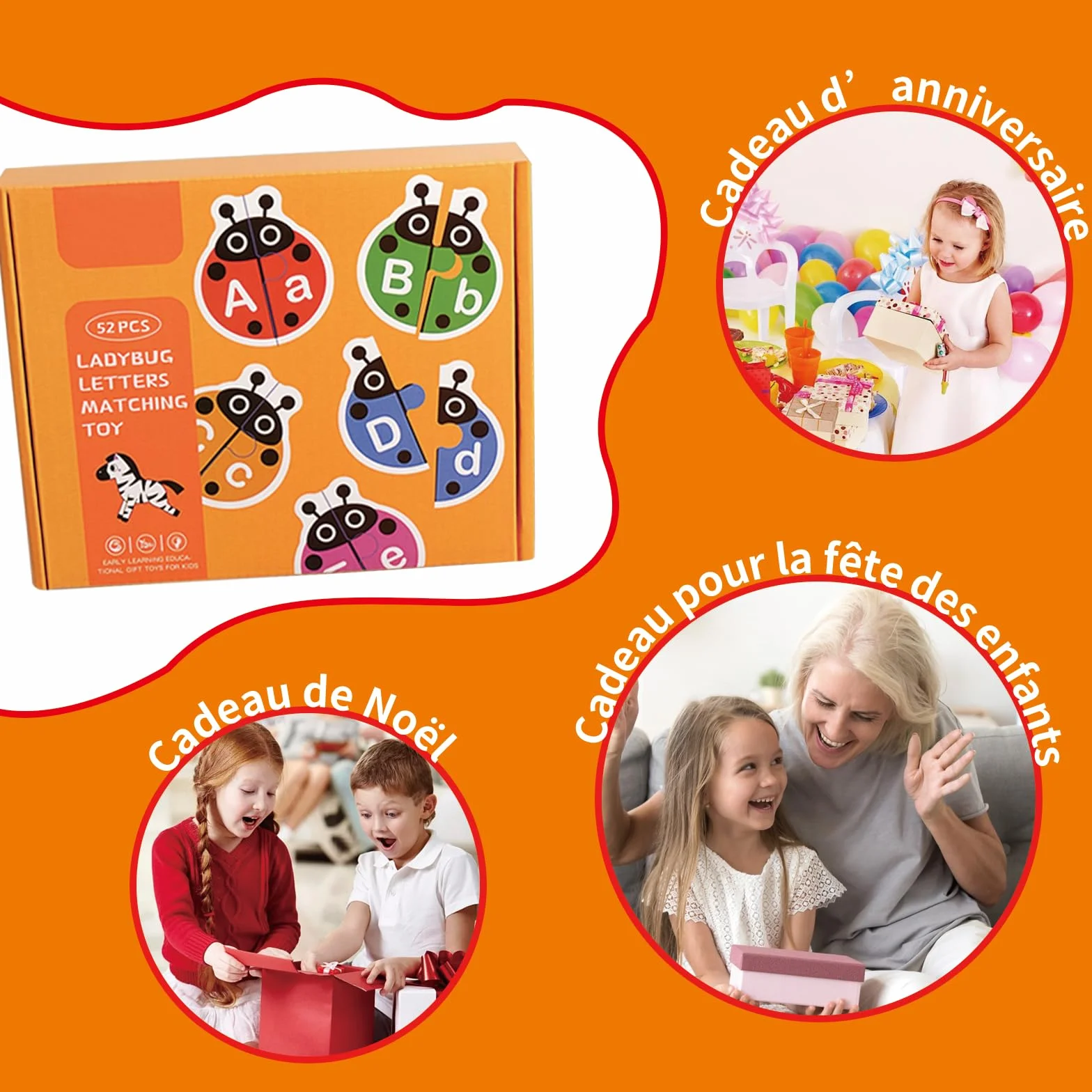 Jouet Montessori Alphabet 3-6 Ans Motricité Fine Éducatif Cadeau Fille Garçon
