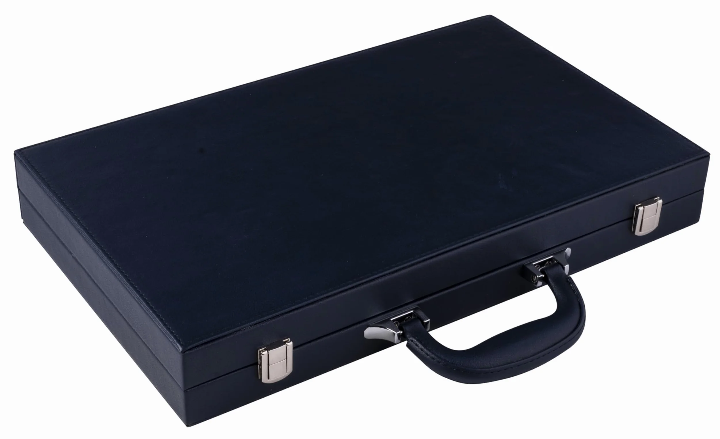 Backgammon Luxe 18 Pouces 56,4 X 46,7 Cm - Simili Cuir Rouge Blanc Marquete | Jeu De Societe 2 Joueurs Avec 30 Pions, Des Et Gobelets - Mallette Fermee 46,7 X 28,2 X 5,8 Cm, Regles Multilingues