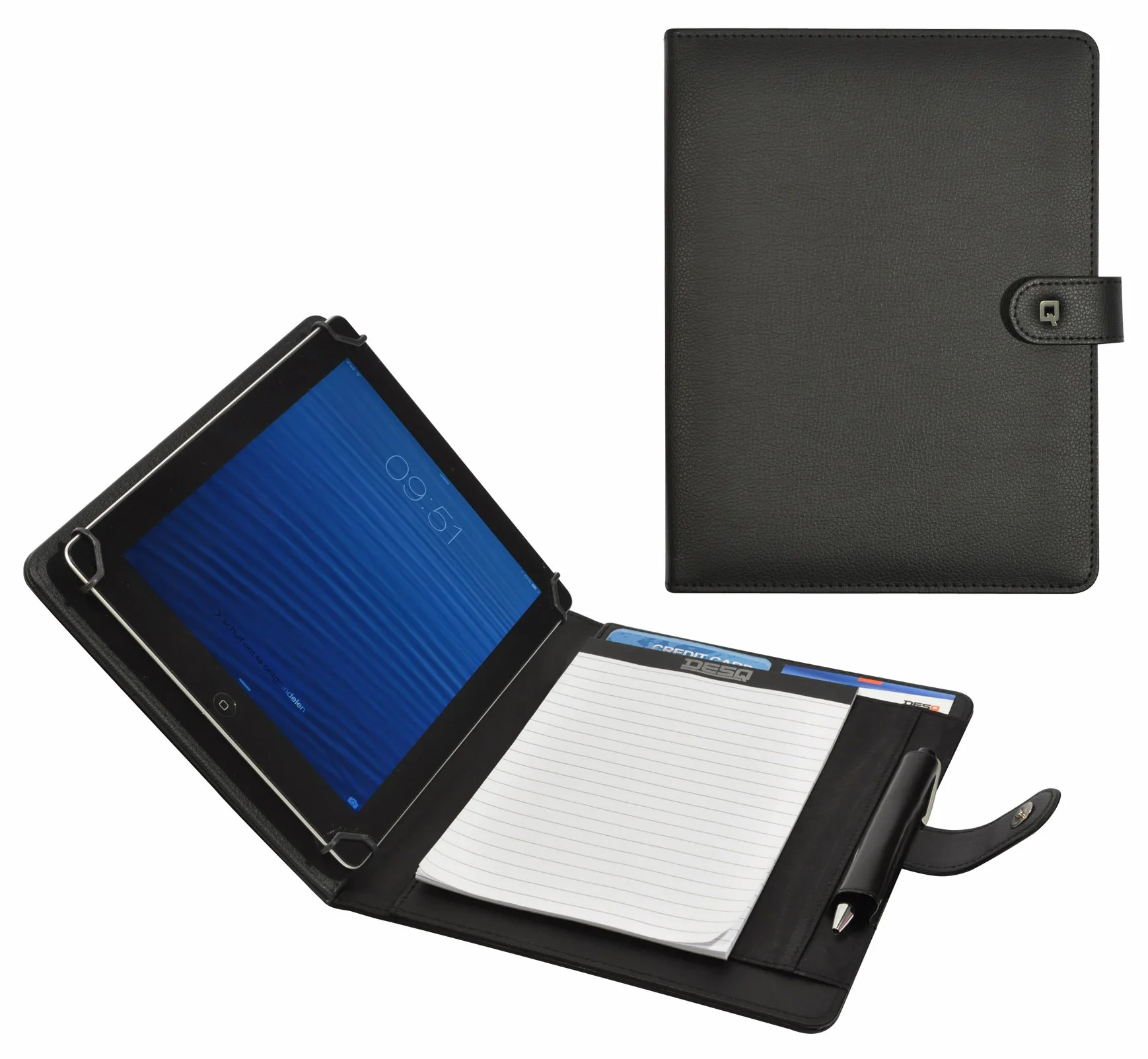Desq Étui d'écriture pour tablette support universel 7-10,4 pouces fermeture magnétique noir
