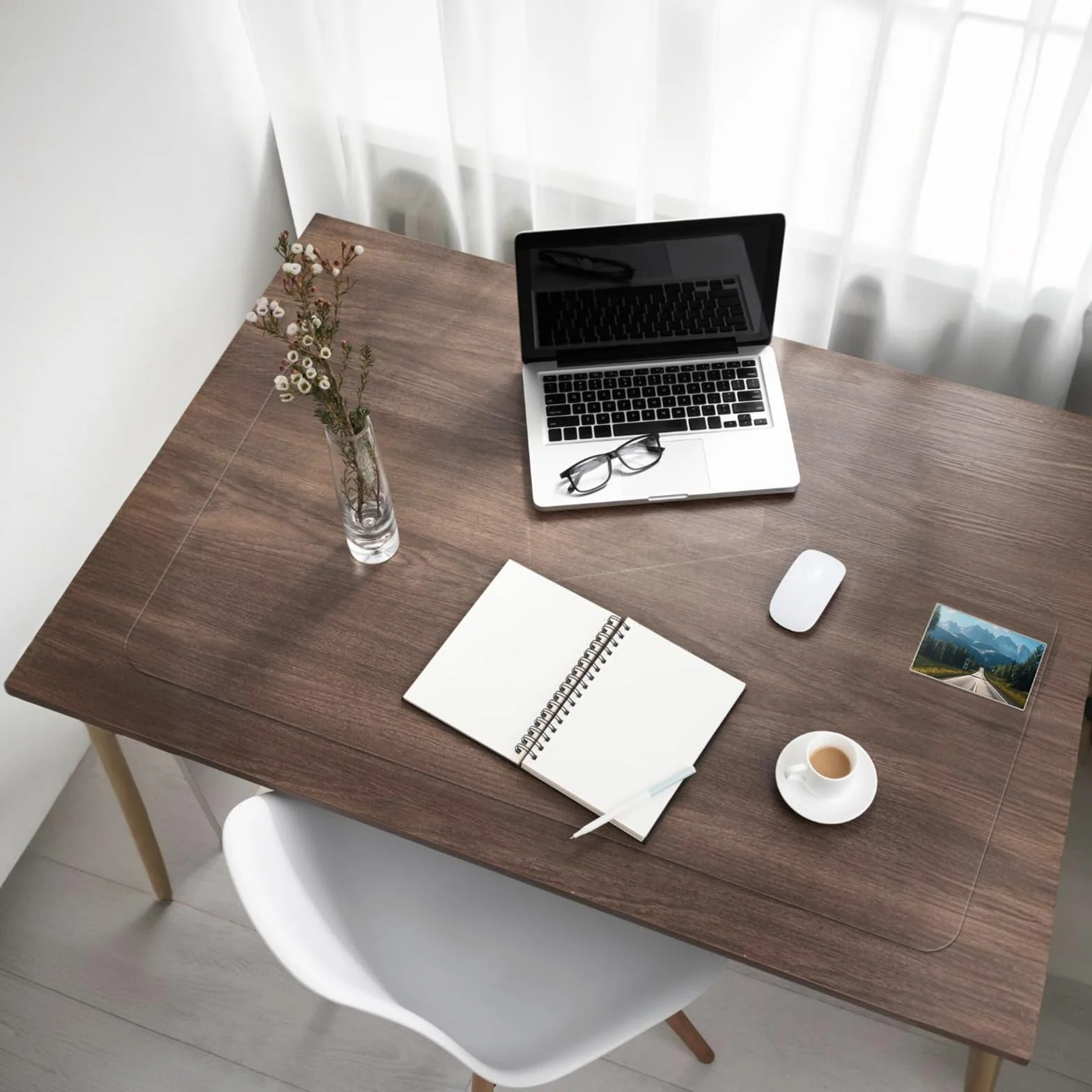 Sous-Main De Bureau Clair Tapis De Protection Multifonctionnel 60x43cm 2pcs Pliable Portable