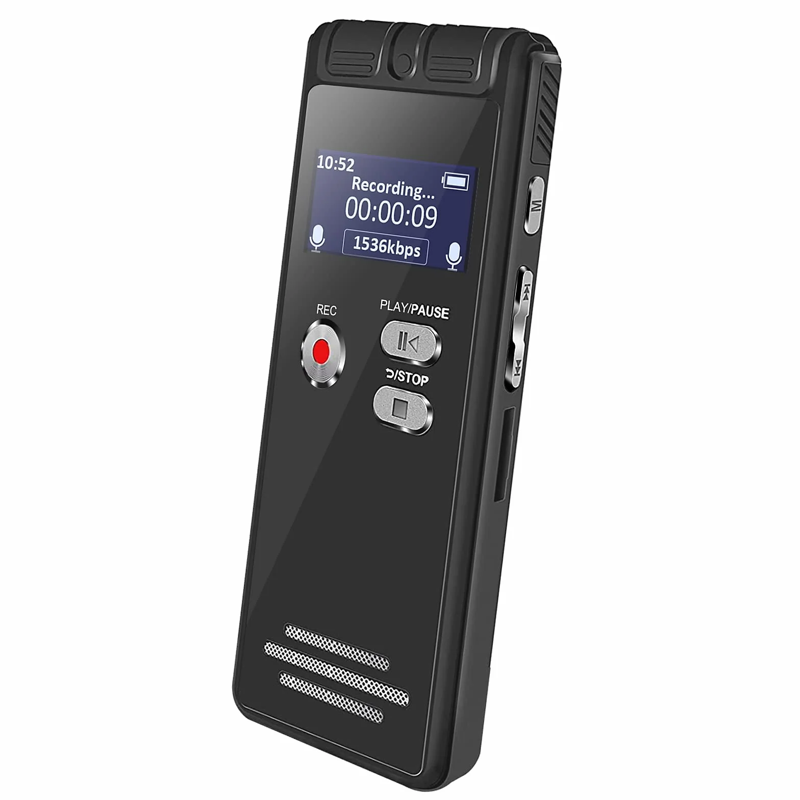 Aiworth Enregistreur Numérique à Commande Vocale 16 Go HD 3072 Kbps avec Microphone et Mot de Passe