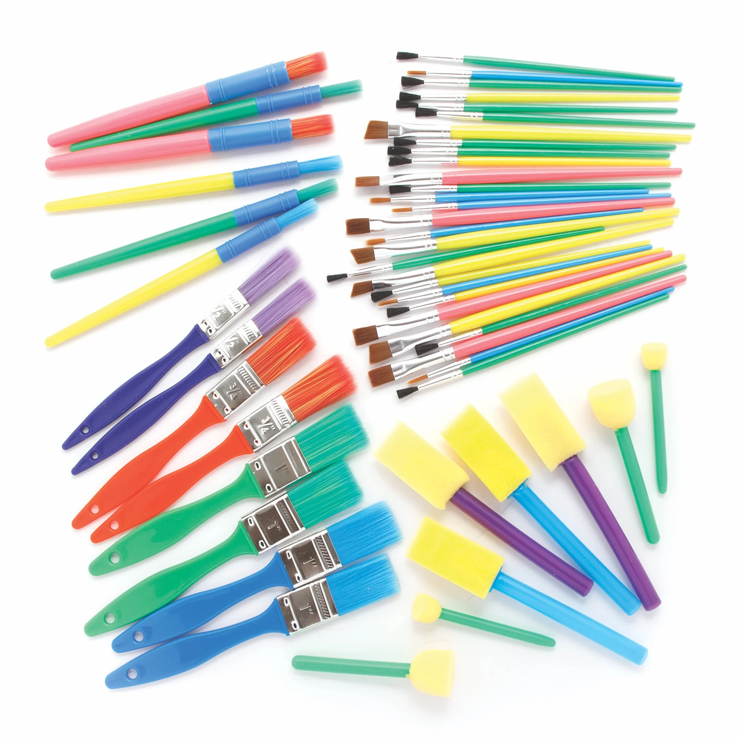Baker Ross Ensemble de pinceau et tampon d'éponge Paquet de 50 Fournitures d'art pour enfants