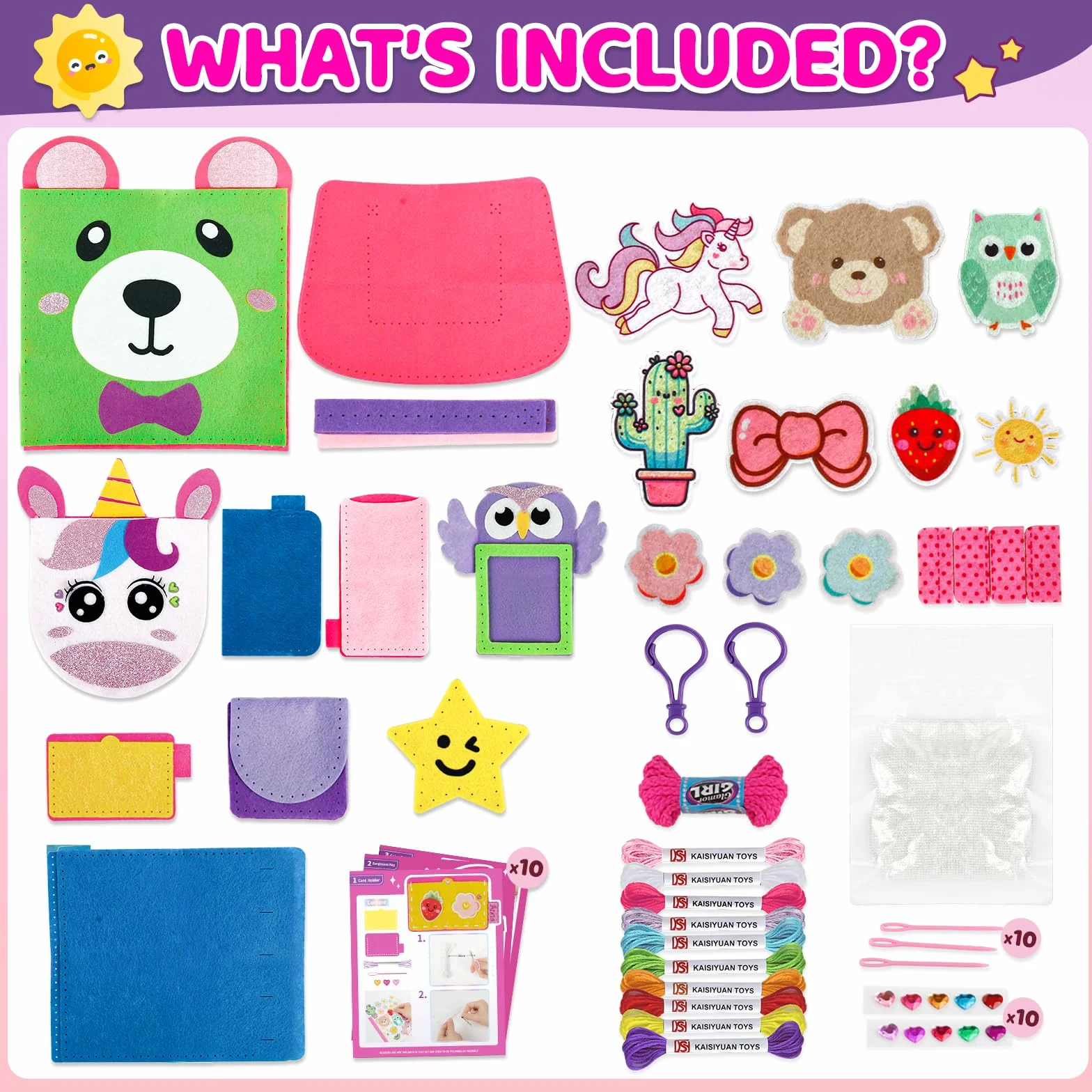 Kit Couture Enfant dès 6 Ans - 10 Projets DIY Animaux en Feutrine, Loisir Créatif Fille