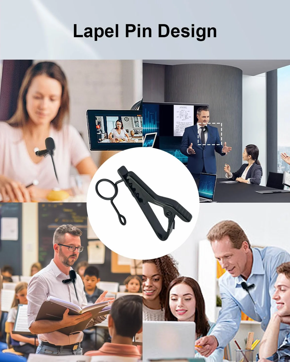 Shure Lavalier Lapel Microphone Ta4f Plug 1.5M Unidirectionnel Condensateur pour YouTube Performances Interviews