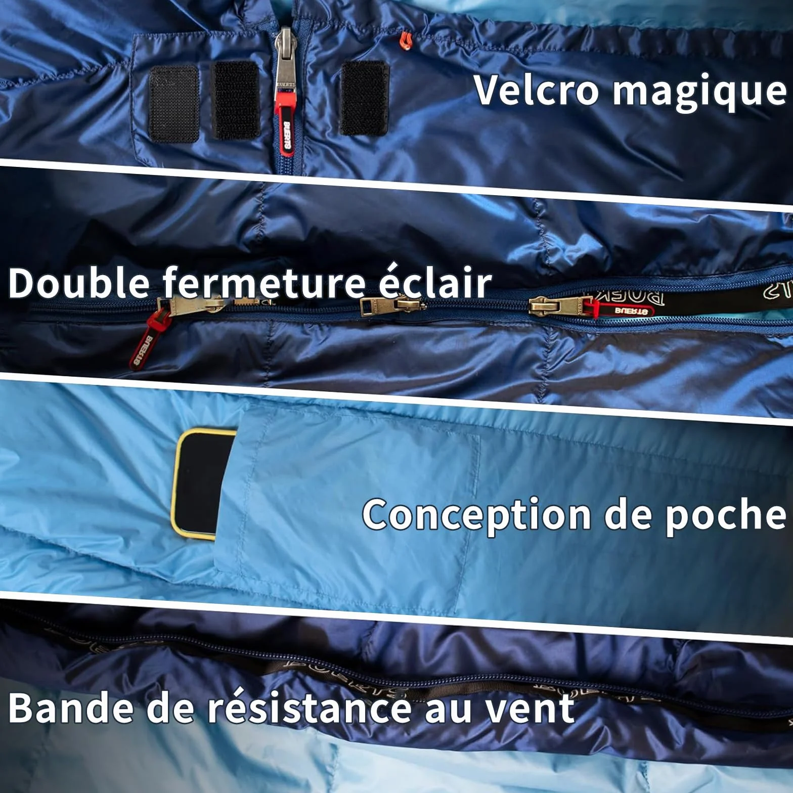 Sac de Couchage d'hiver en Duvet 680 FP, Ultra-léger pour Adultes et Adolescents, Camping
