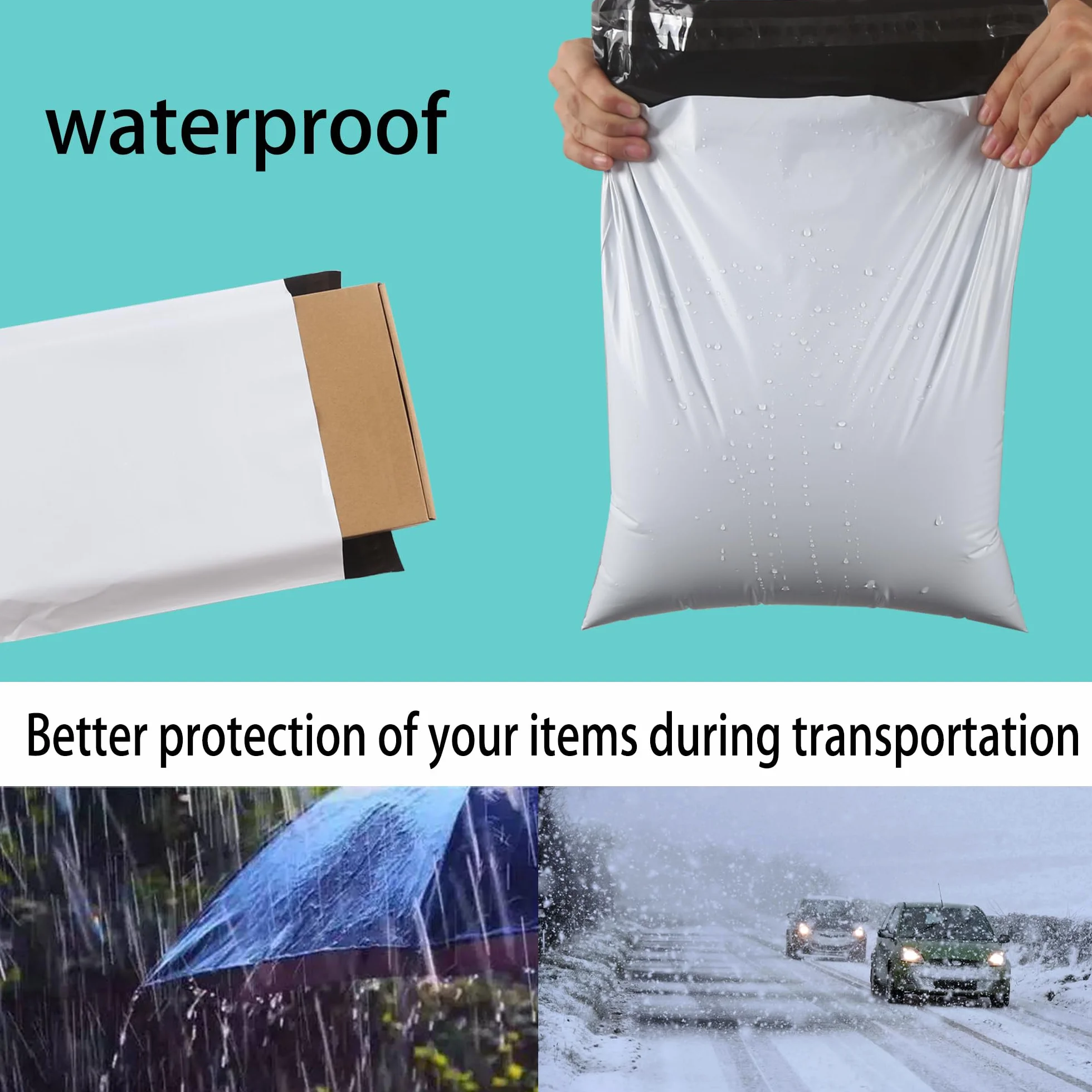Emballage Colis Vinted Grand Sacs D'expédition Plastique 40cm*60cm Imperméable Auto Adhésive Opaque 10pcs Blanc
