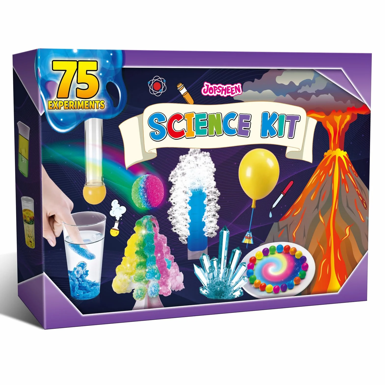 Kit Expériences Scientifique pour Enfants - Laboratoire de Chimie Volcans, Jeux Éducatifs et Activités Manuelles