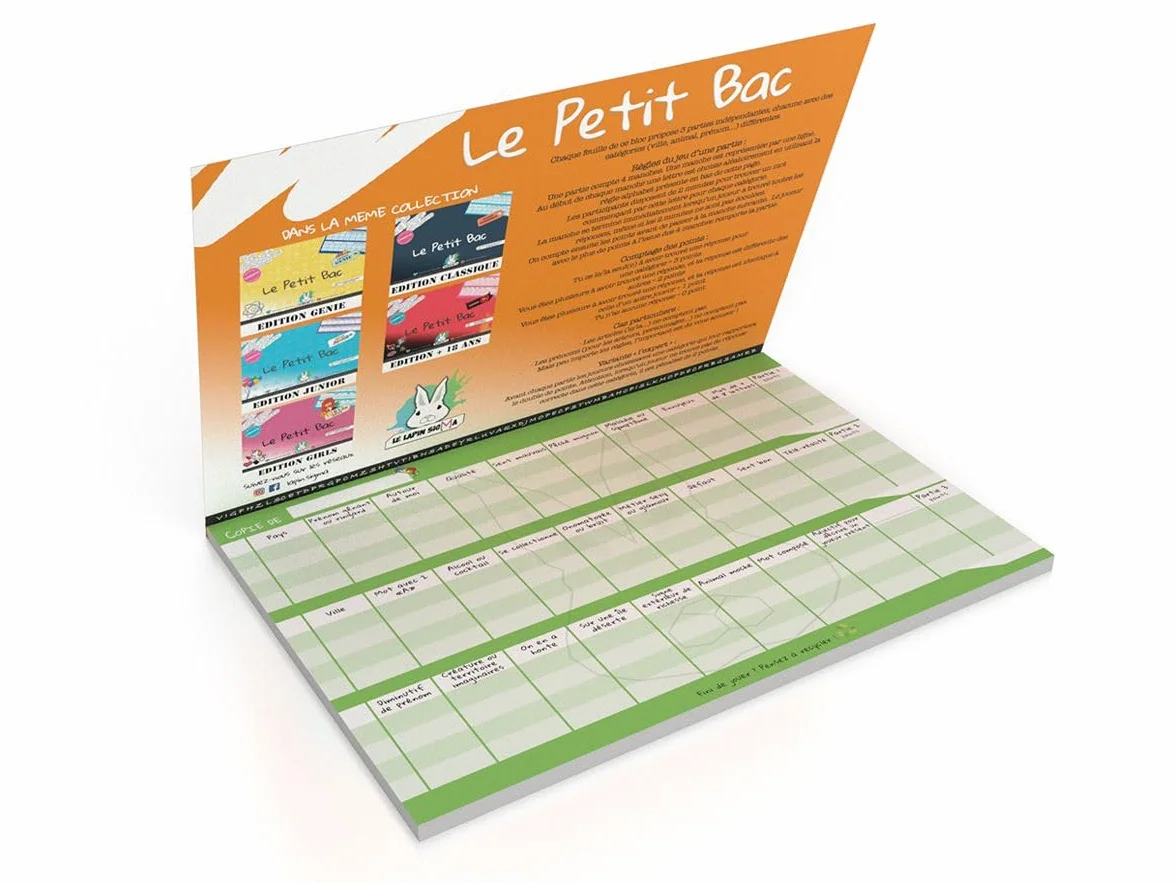 Jeu du Petit BAC - Edition Déjantée - Bloc 50 Pages - Jeu du baccalauréat