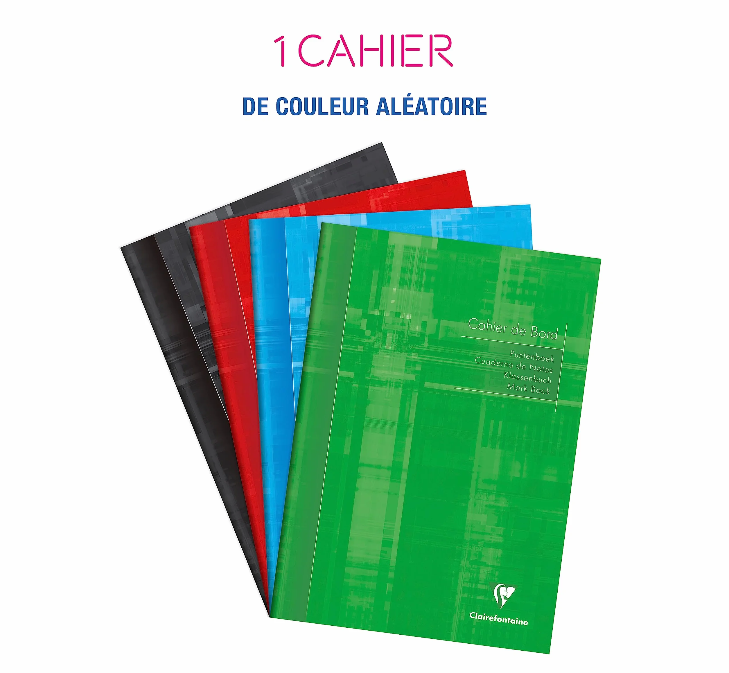 Clairefontaine Cahier de Bord Agrafé A4 21x29,7 cm 72 Pages Papier Registre Vert 110 g