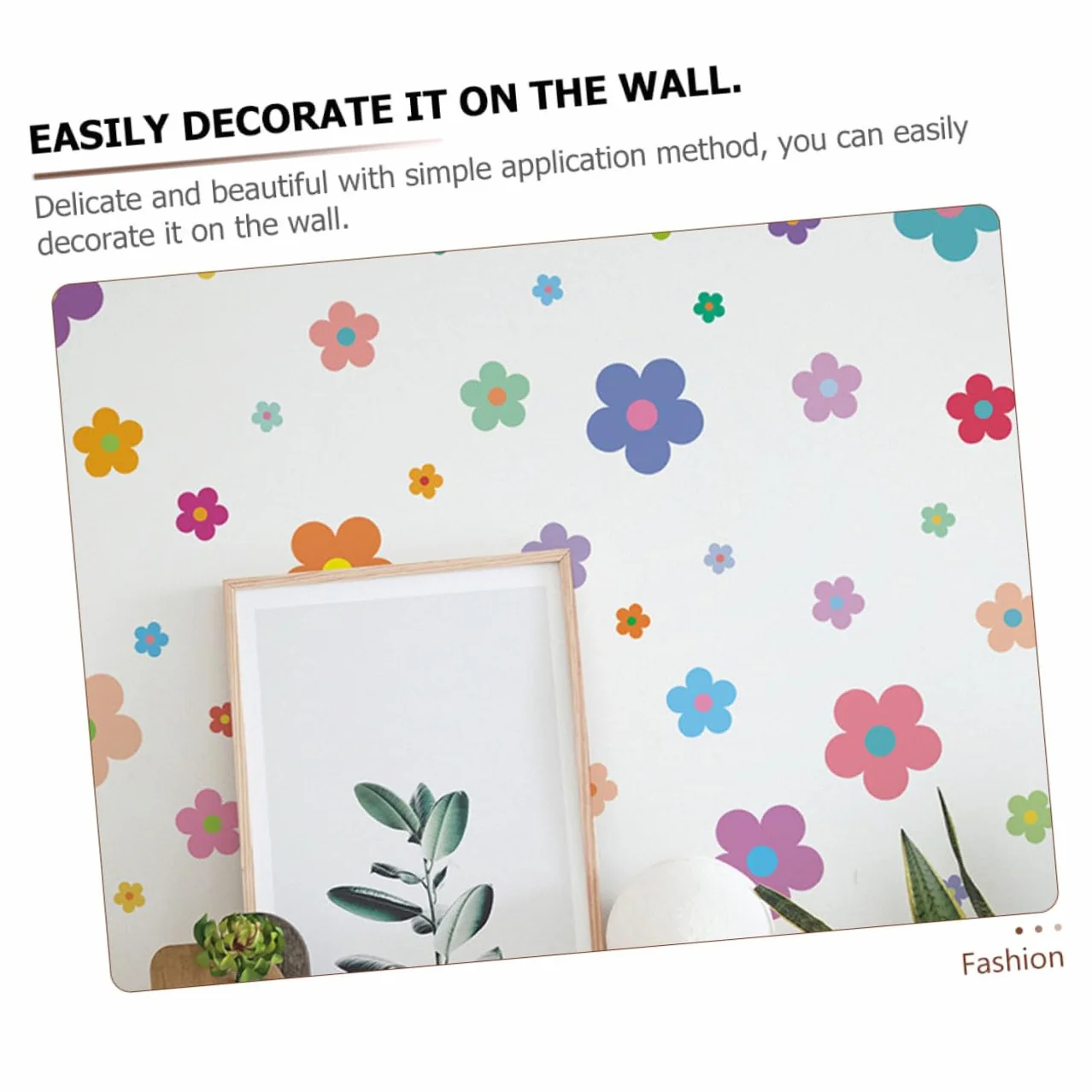Hemobllo Autocollants Muraux Décoratifs Fleurs PVC 9 Feuilles 7 Stickers