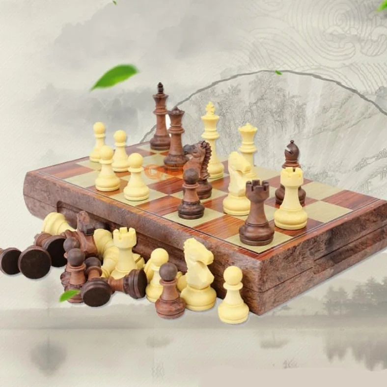 echiquier Jeu d'échecs magnétique Pliable, Jeu de Voyage Portable, échiquier Artisanal, idéal for Les Enfants, Les débutants et Les Adultes, 36,8 x 31,8 cm echecs Jeu