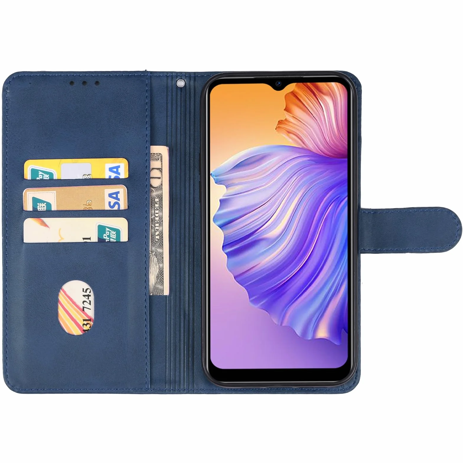 Étui compatible DOOGEE N50 N50S coque flip livre cuir magnétique porte carte bleu