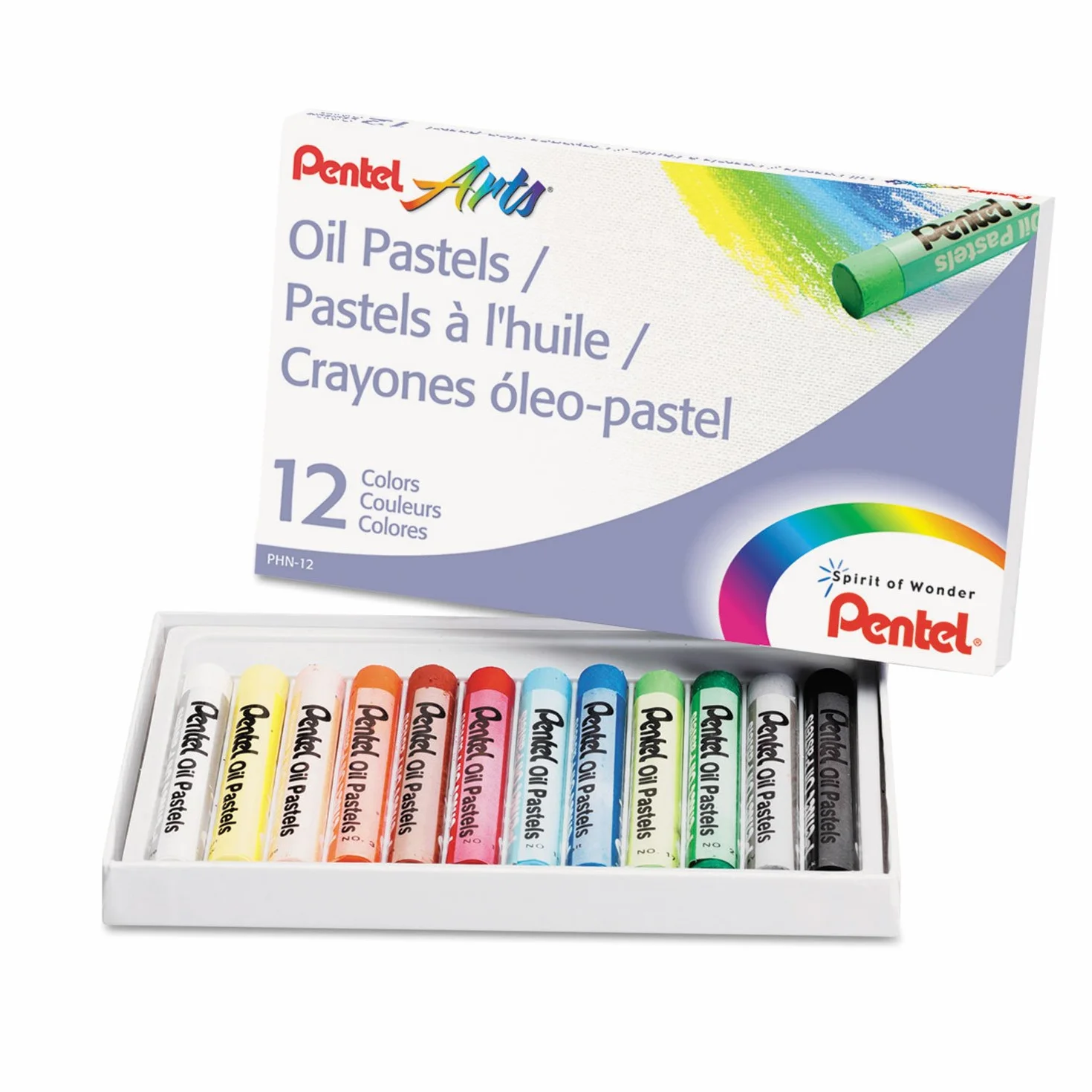PENTEL Pastel à huile PHN4 12 pièces étui plastique
