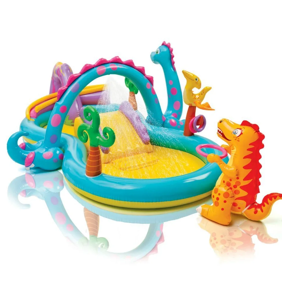 Intex Dinoland Play Center 57135NP Jeu gonflable, avec piscine et toboggan