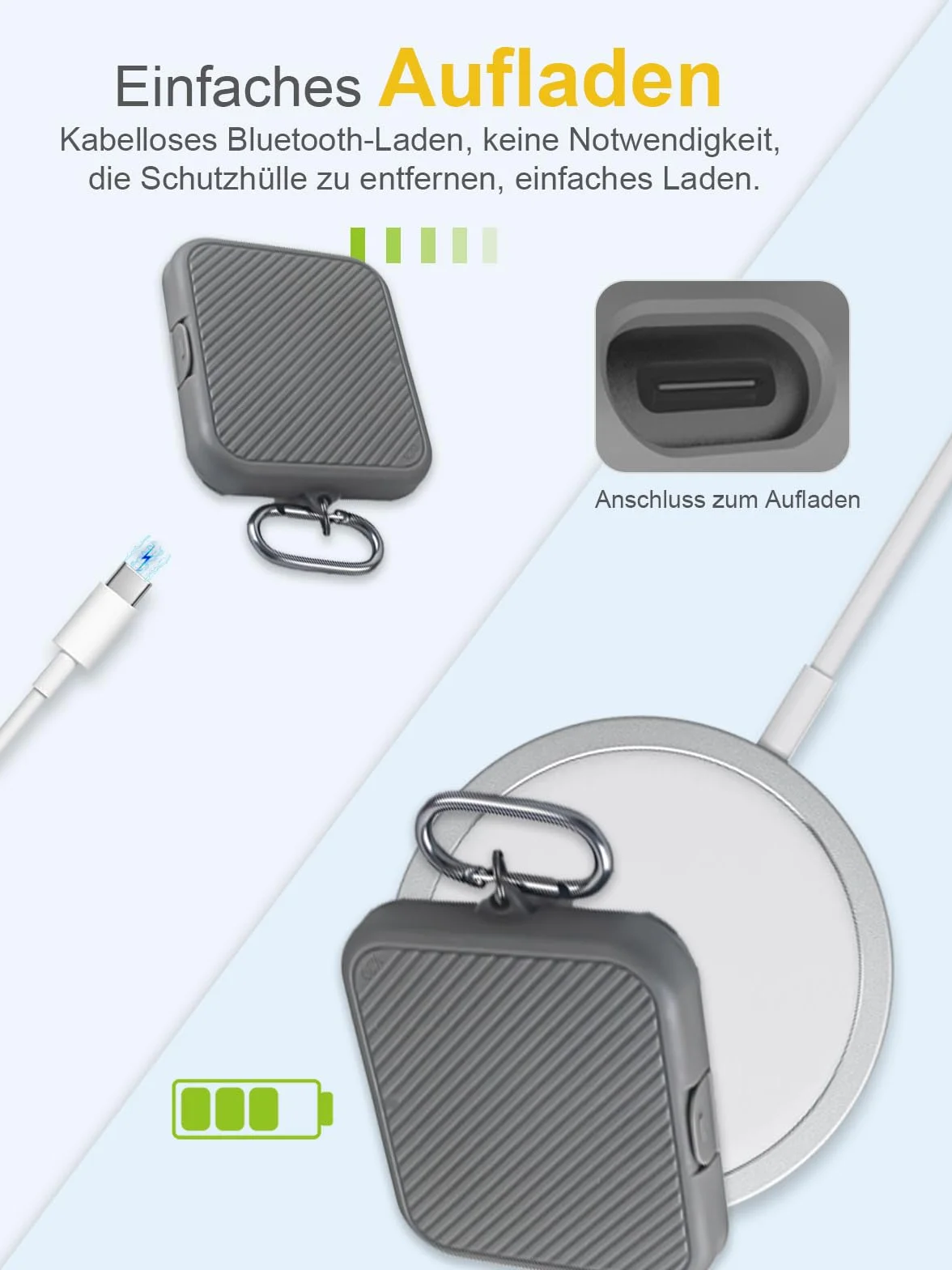 Étui Plaud NotePin S AI Enregistreur vocal Housse silicone résistant chocs rayures Gris