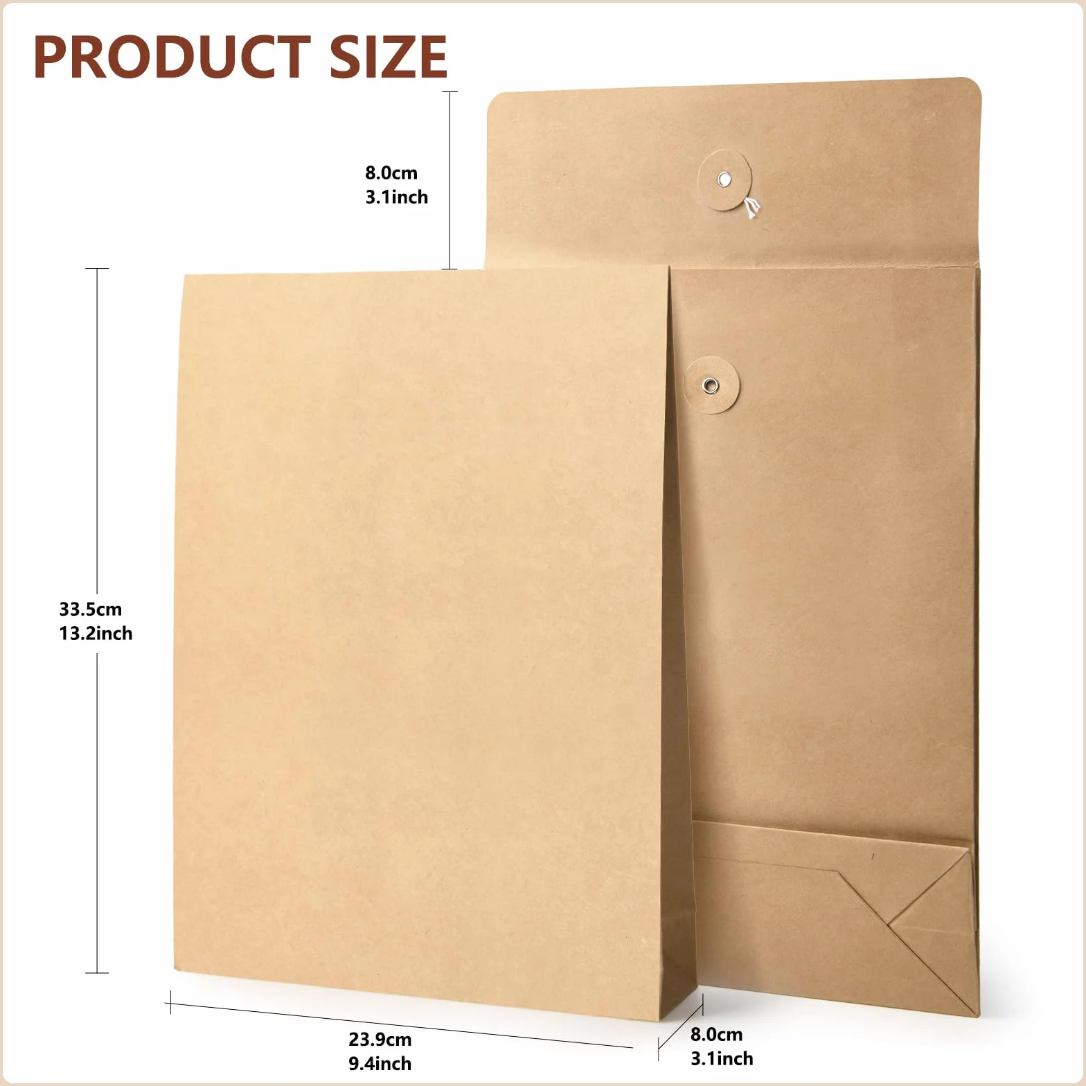 Enveloppes extensibles à soufflet en papier kraft, lot de 25, 23,9 x 33,5 cm pour documents d'affaires
