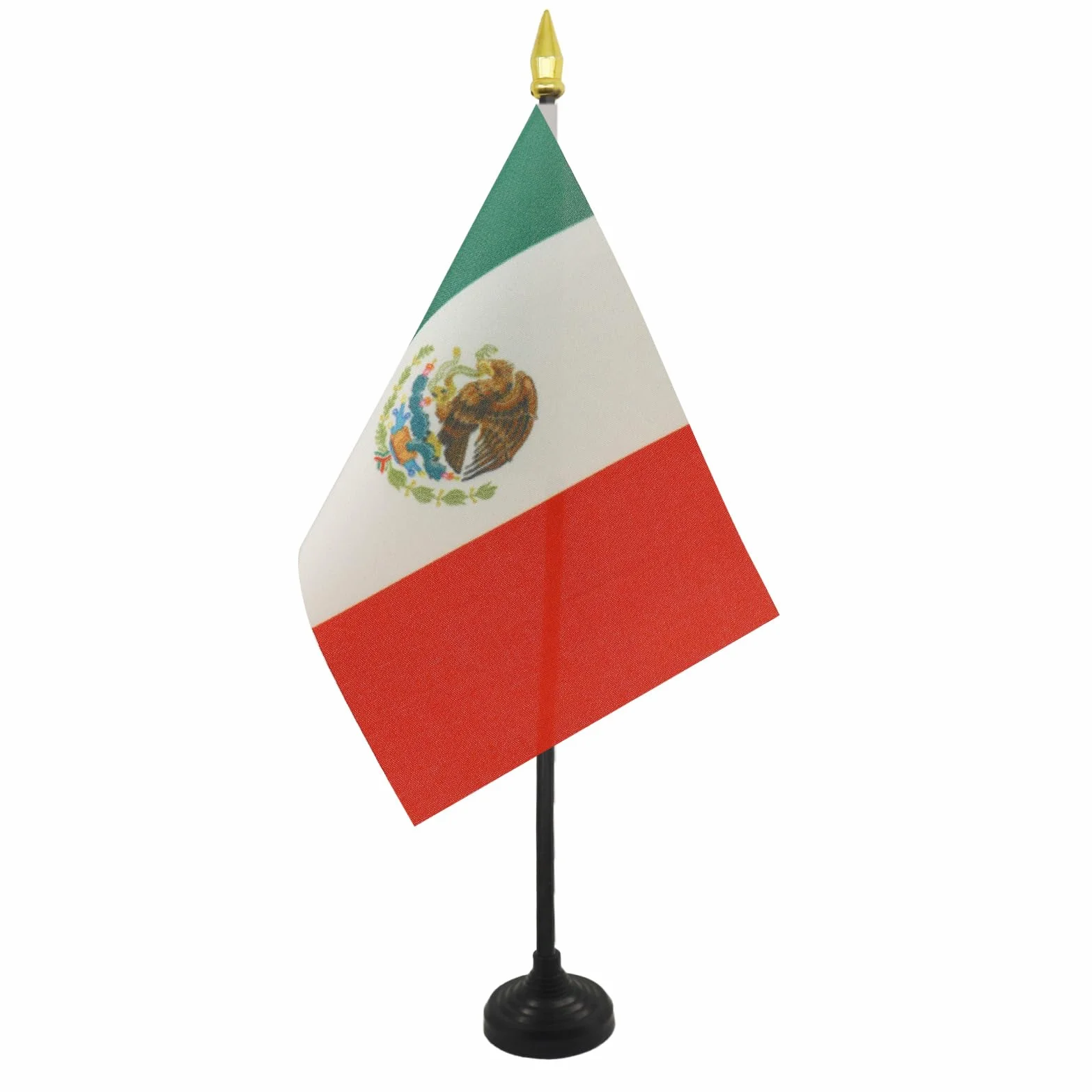 AZ FLAG Mini Drapeau Mexique De Table 15x10 cm Drapeau Mexicain Bureau 100% Polyester Hampe Pointe Dorée 25cm