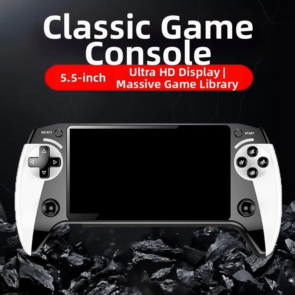 X9 Retro Console de jeu portable, écran IPS 5,5 pouces avec 6200 jeux classiques et support multi-émulateurs, compatible avec sortie TV et stockage extensible jusqu'à 32 Go