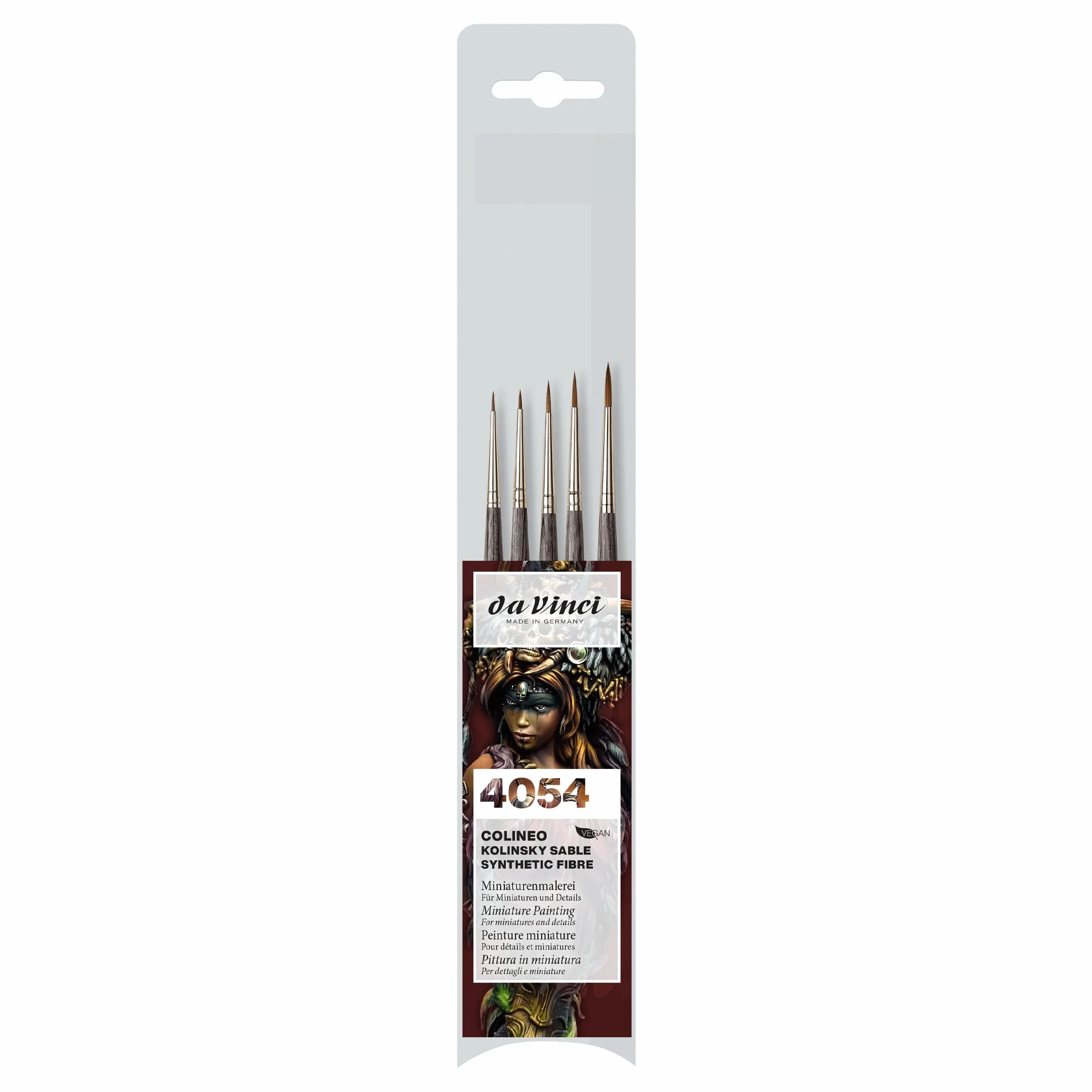 da Vinci COLINEO à Manche Court Set Miniature Pinceaux d'Artiste Fibres Synthétiques 5 Tailles -5/-3/0/1/2