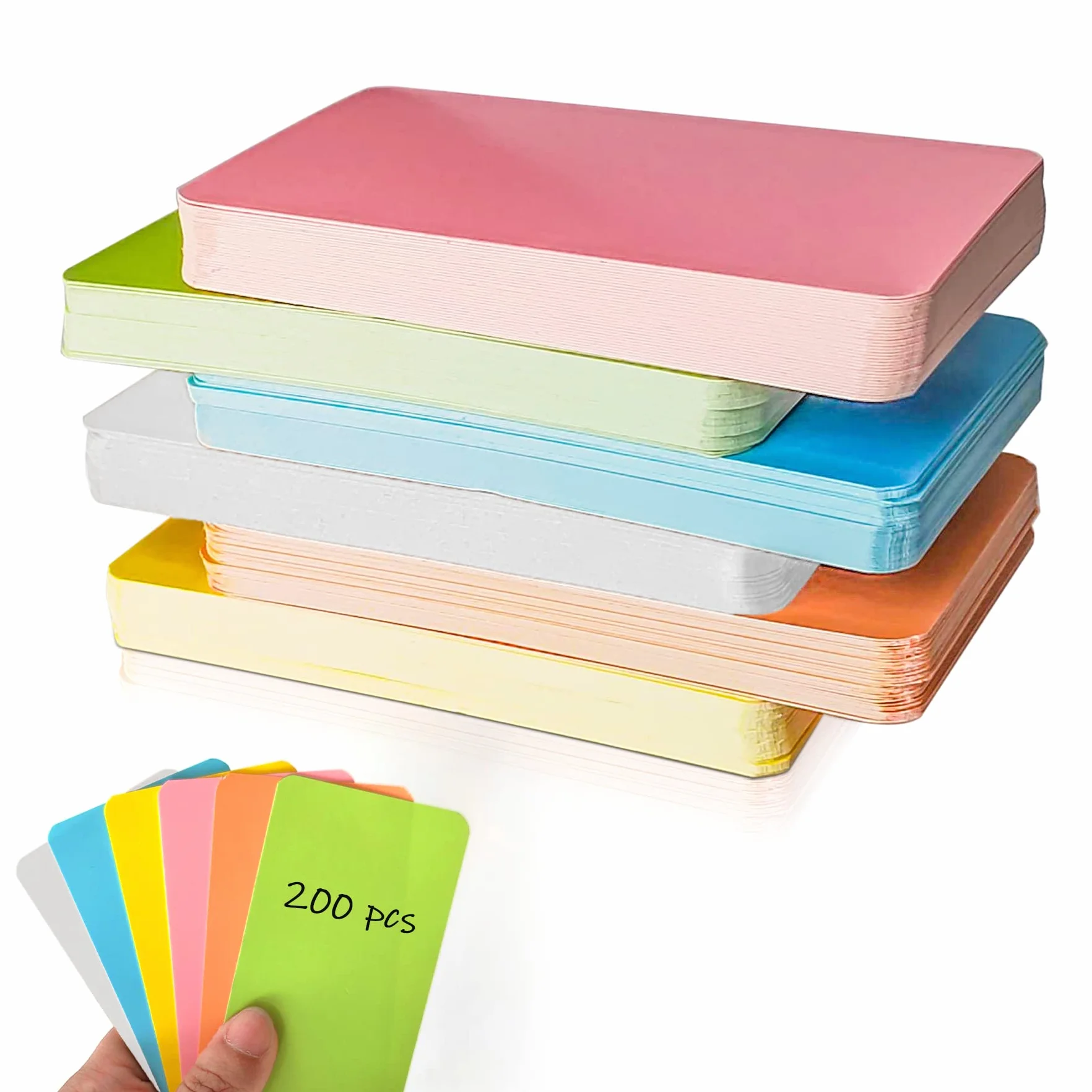 Lot de 200 cartes vierges en papier kraft 6 couleurs cartes de visite mémoire