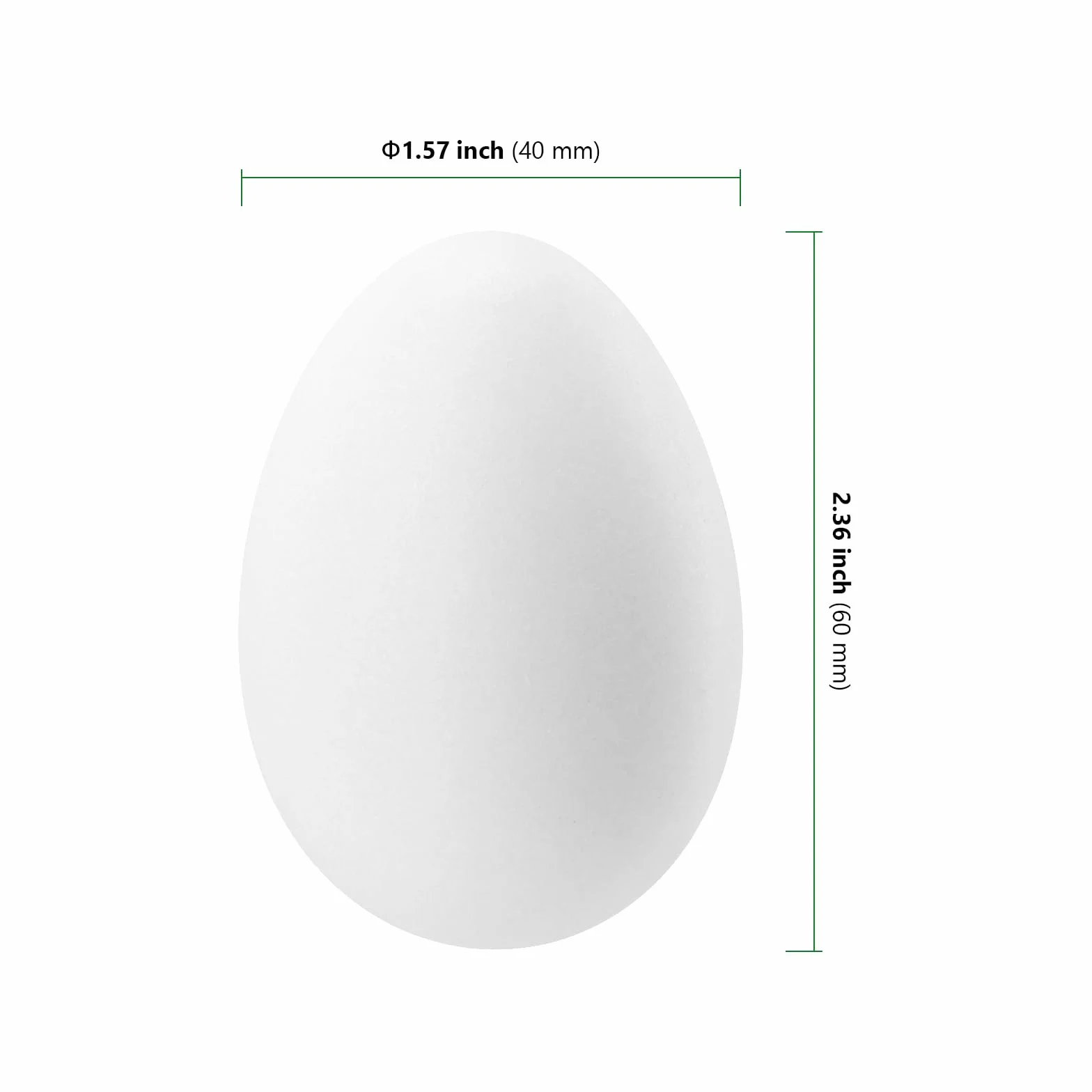 Œufs de Pâques décoratifs en plastique - Lot de 60 - Blanc - 6 x 4 cm - À suspendre