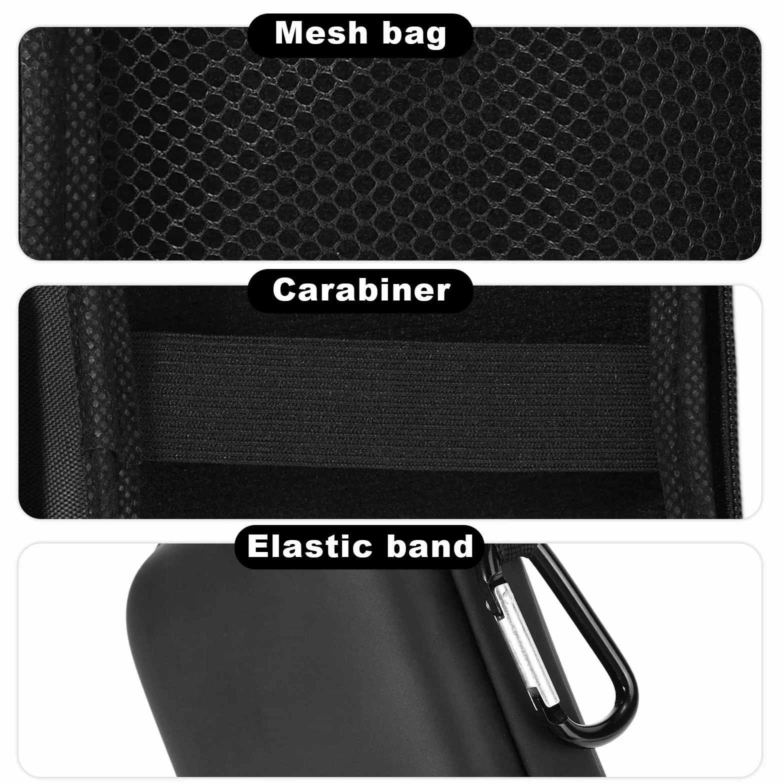 Étui pour Enregistreur Vocal PLAUD Note/Note Pro AI, Protecteur de Transport avec Pochettes en Filet et Mousqueton, Noir