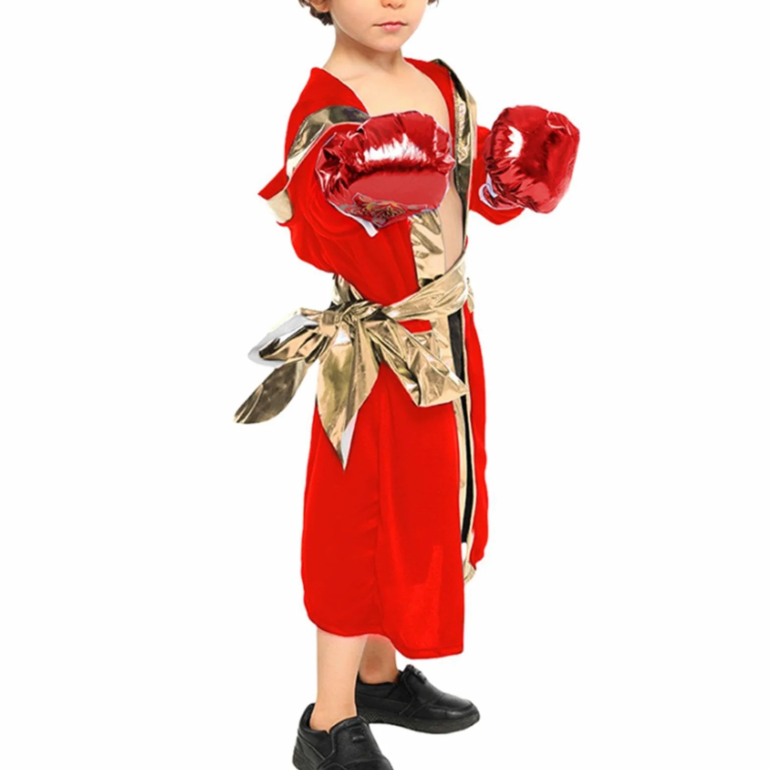 F Fityle 3 Pièces Costume de Boxe de Scène Tenue d'halloween Ensemble de Jeu de Rôle Déguisement de en Tissu Respirant et Léger Adapté pour