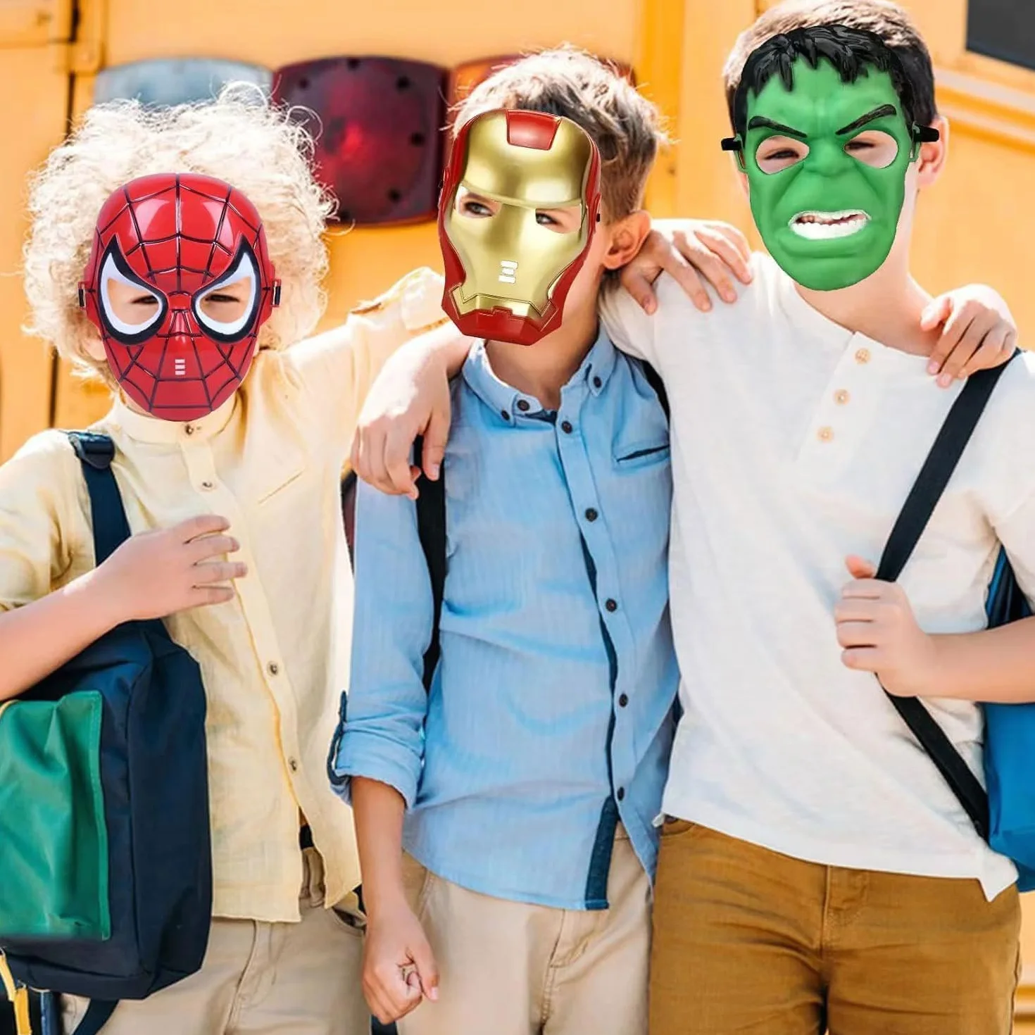 Lot de 6 masques de super-héros pour cosplay, adulte, anniversaire, carnaval
