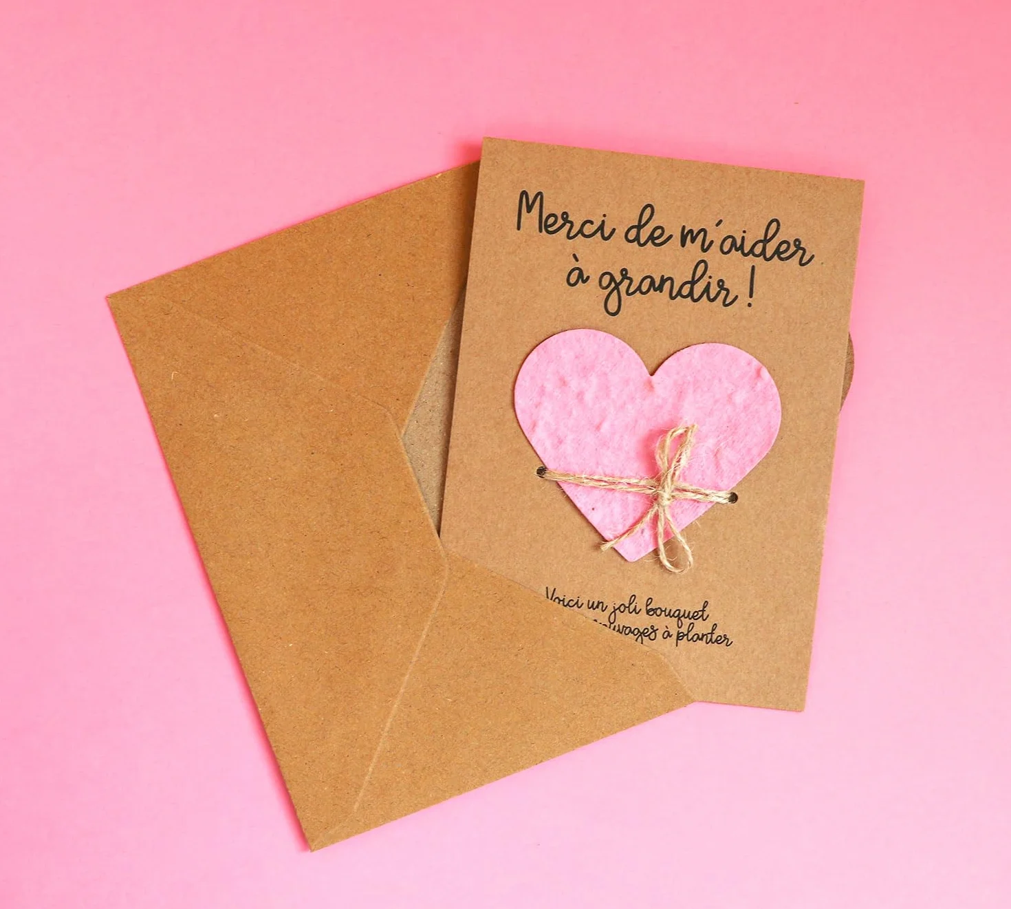 Carte cadeau nounou maîtresse ATSEM coeur à planter