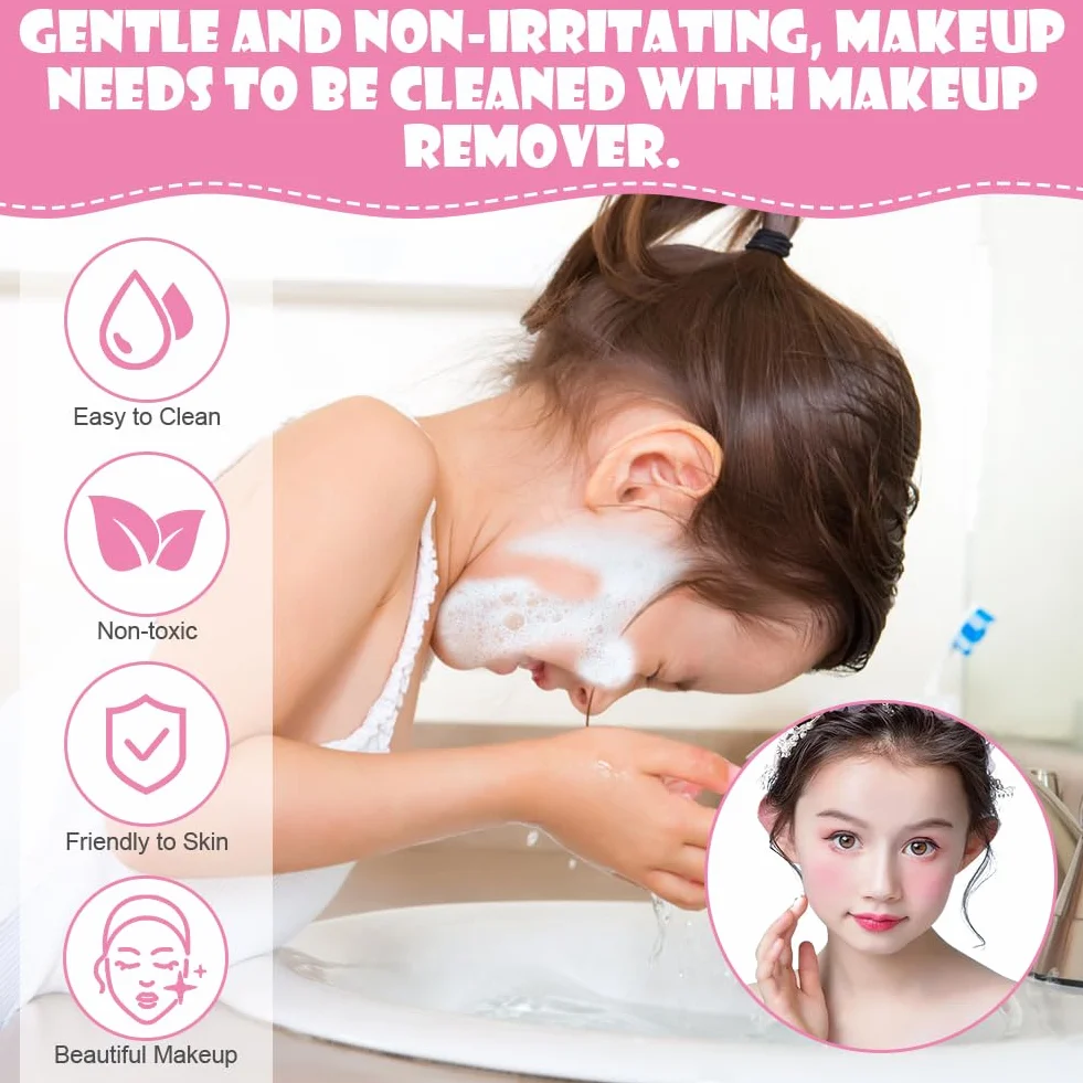 Aomig Kit de Maquillage Enfant Lavable, Non Toxique, Jouet pour Filles, Cadeau Anniversaire Noël