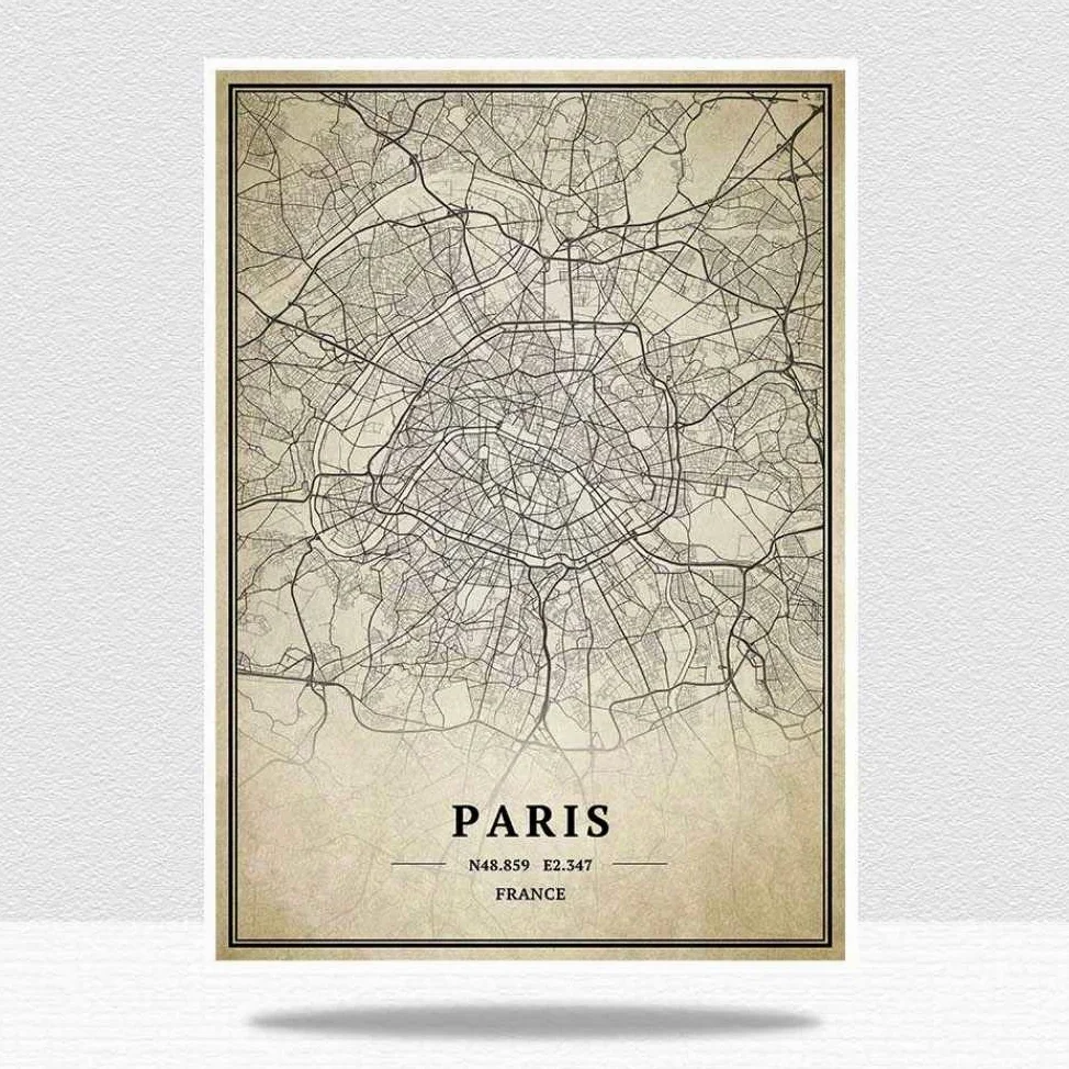 Puzzles En Bois Adultes 1000 Pièces,France Paris Carte Puzzle, Monde De La Ville Rétro Puzzle Le Plus Difficile, Puzzles Inhabituels De Défi Cérébral Pour Les Enfants, Jeux Parents-Enfants Diffi
