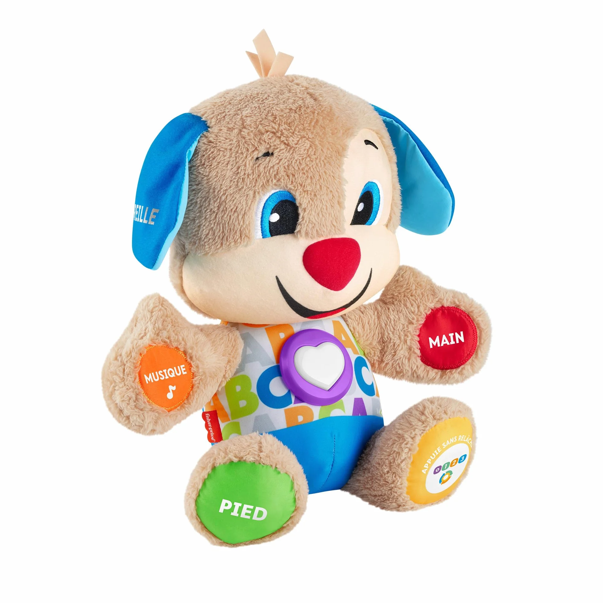 Fisher-Price Peluche Eveil Progressif Musicale Interactive 75 Chansons 3 Niveaux Jouet Bébé 6 Mois FPM44