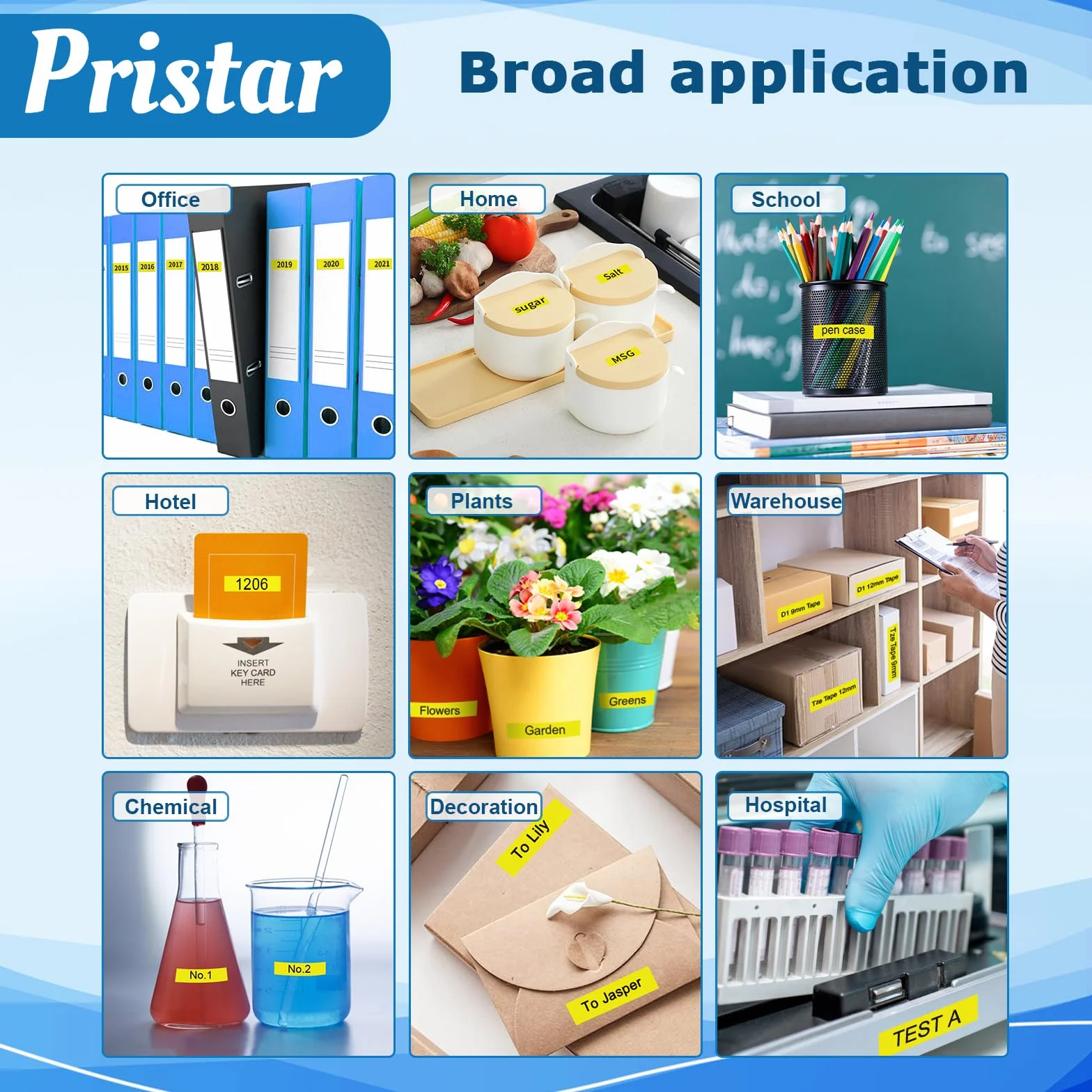 Pristar 12mm Compatible Brother TZe-631 TZ-631 TZe631 Ruban Noir sur Jaune Laminé pour P-touch